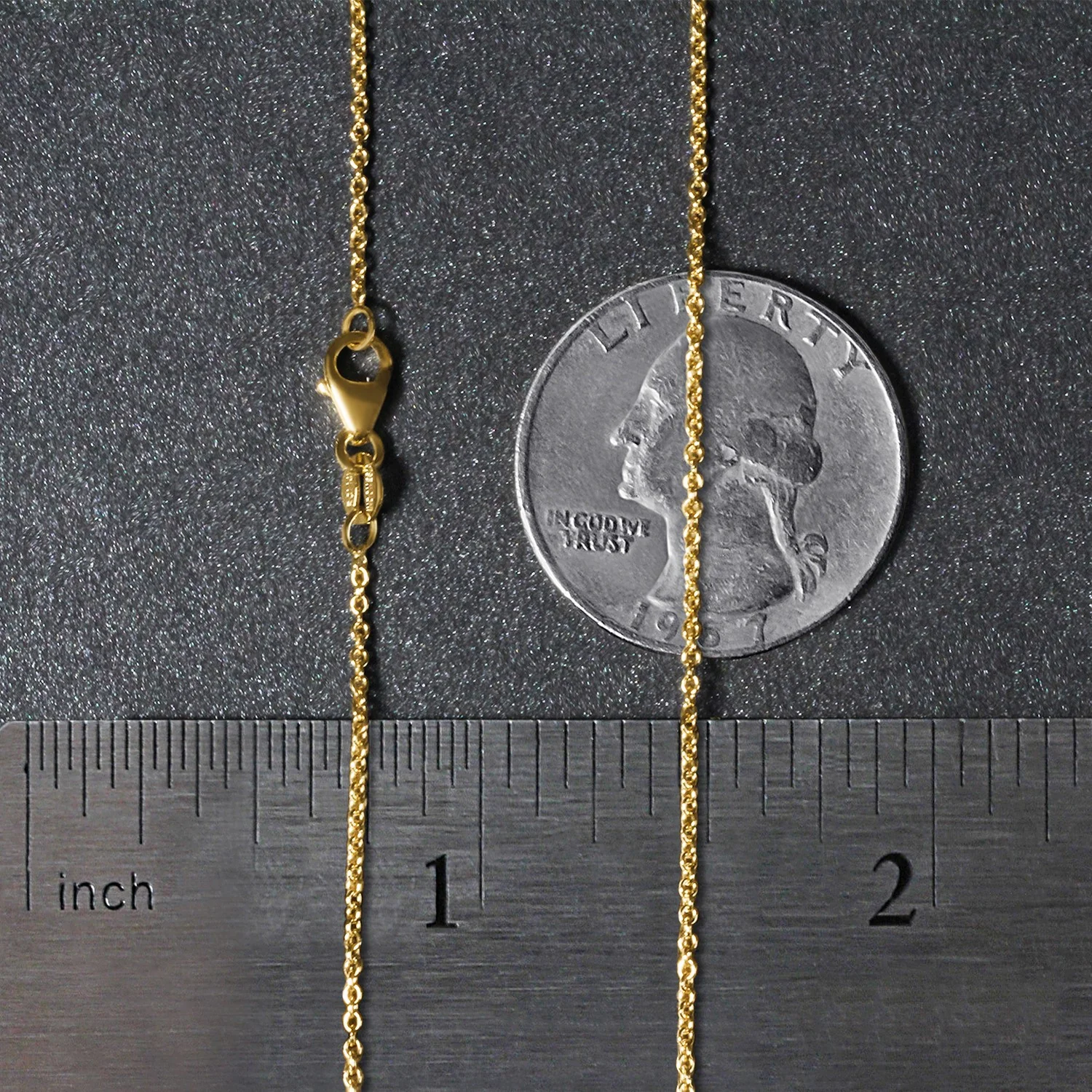 14k Yellow Gold Round Cable Link Chain 1.2mm - Image 28