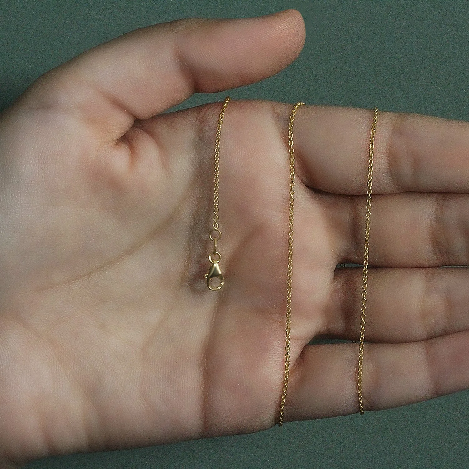 14k Yellow Gold Round Cable Link Chain 1.2mm - Image 33