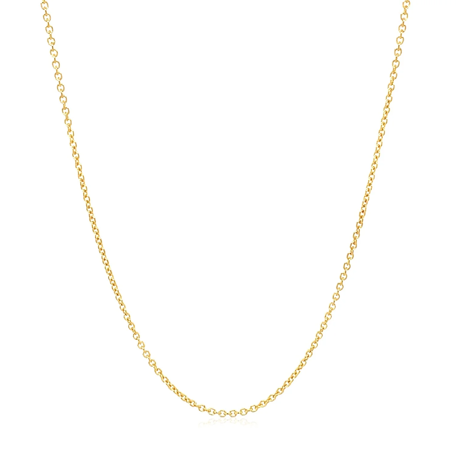 14k Yellow Gold Round Cable Link Chain 1.2mm - Image 5