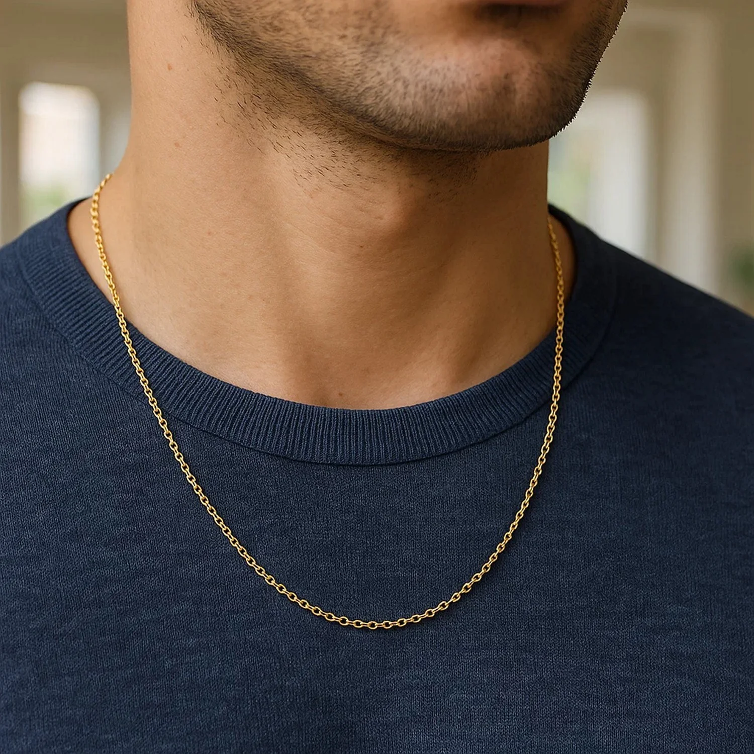 14k Yellow Gold Round Cable Link Chain 1.3mm - Image 20