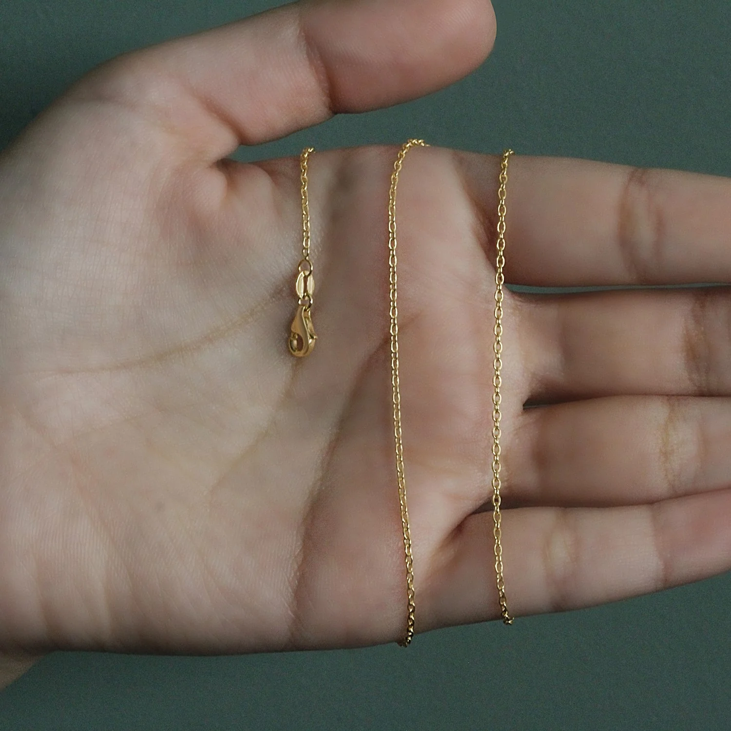 14k Yellow Gold Round Cable Link Chain 1.5mm - Image 14