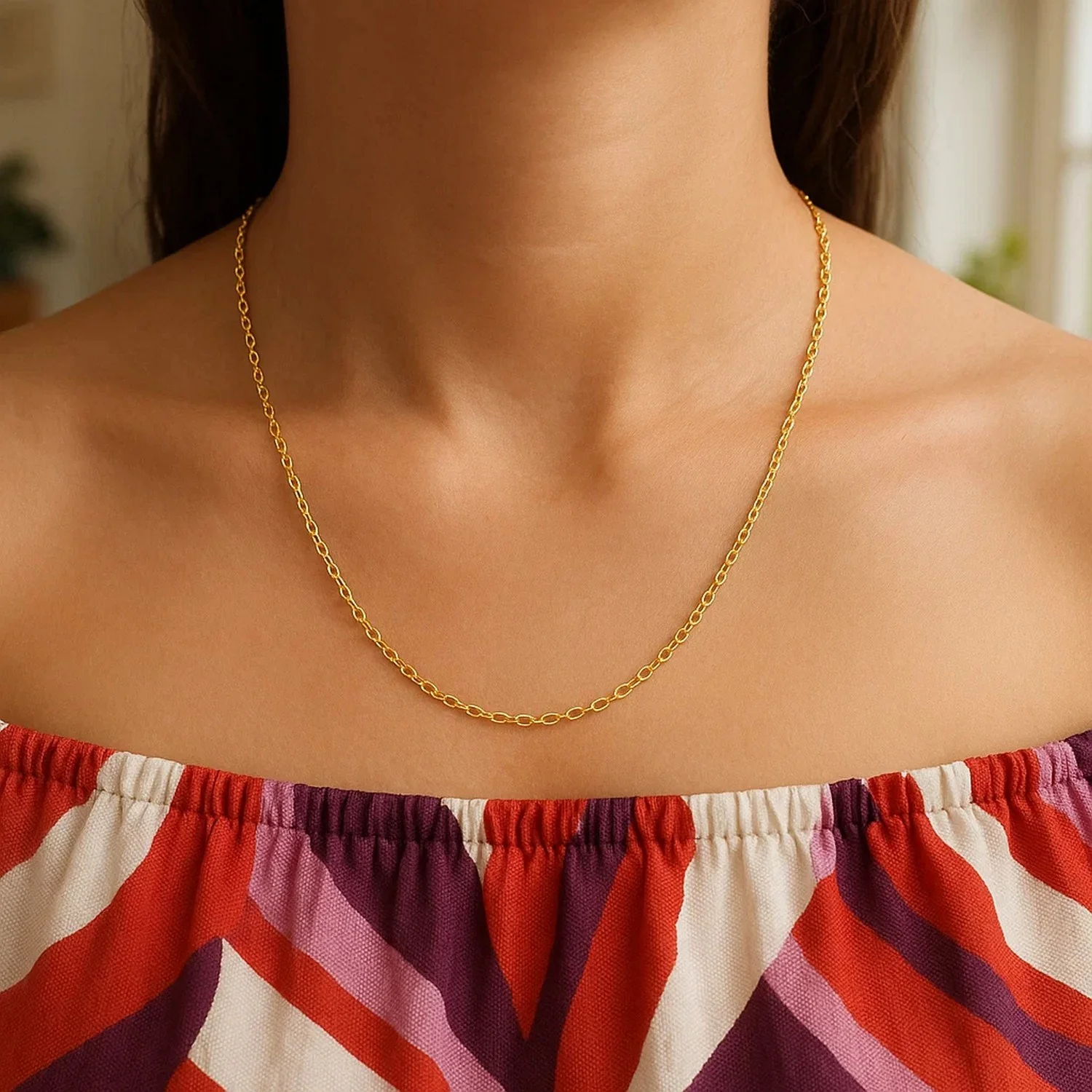 14k Yellow Gold Round Cable Link Chain 1.5mm - Image 16