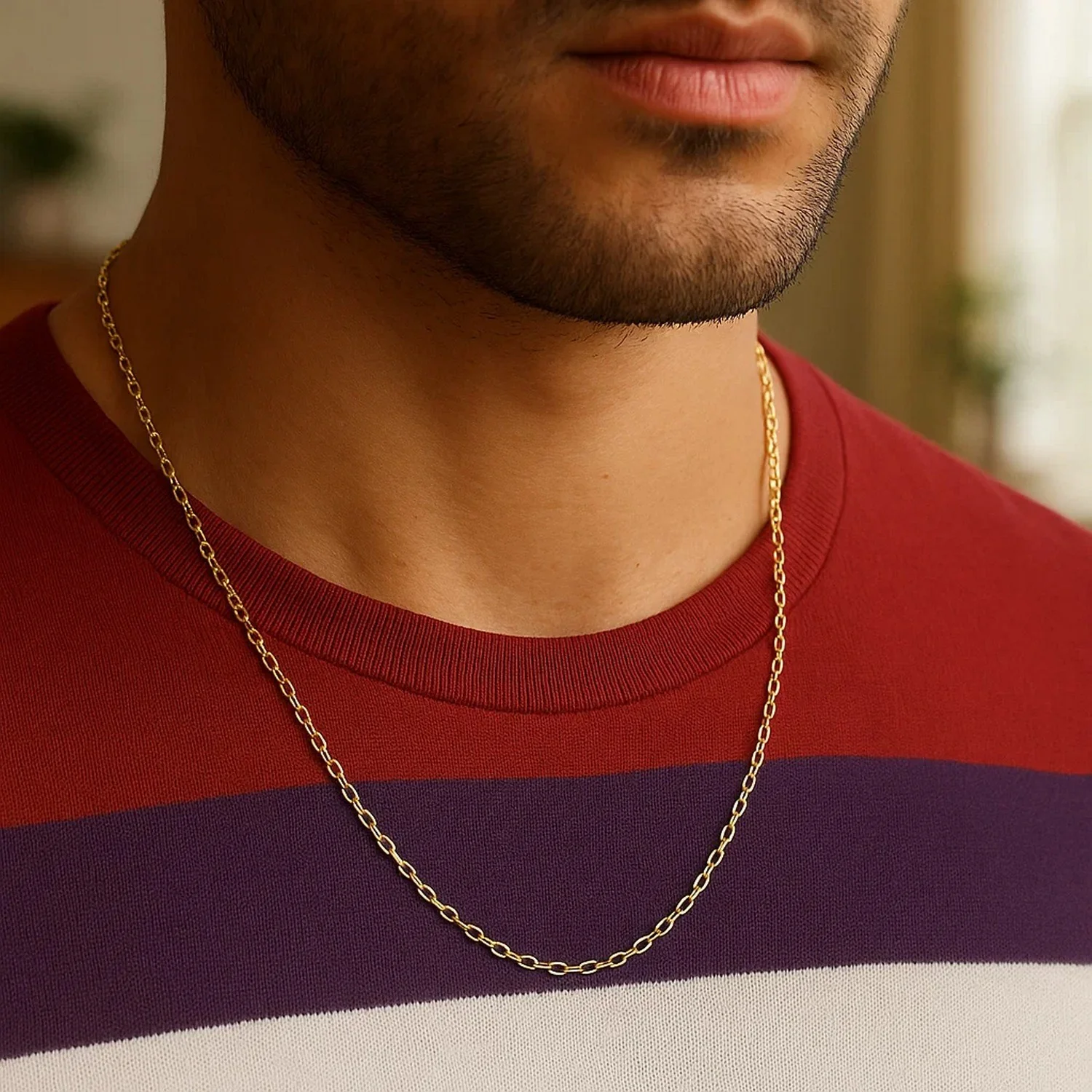 14k Yellow Gold Round Cable Link Chain 1.5mm - Image 18