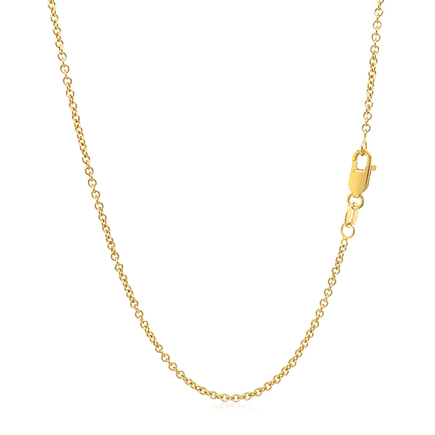14k Yellow Gold Round Cable Link Chain 1.5mm - Image 11