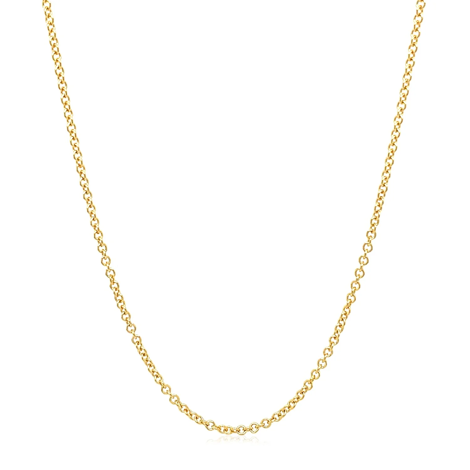 14k Yellow Gold Round Cable Link Chain 1.5mm - Image 8