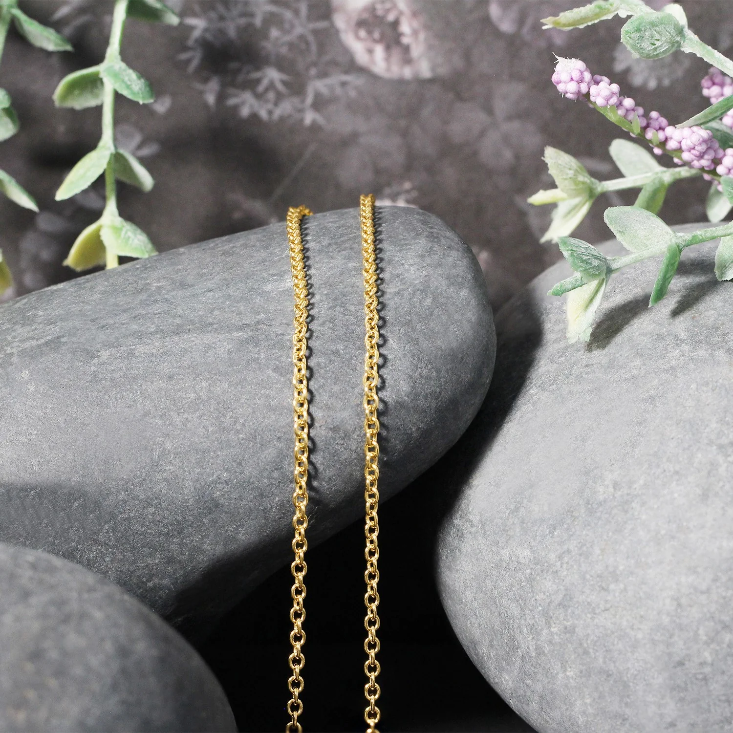 14k Yellow Gold Round Cable Link Chain 1.9mm - Image 13