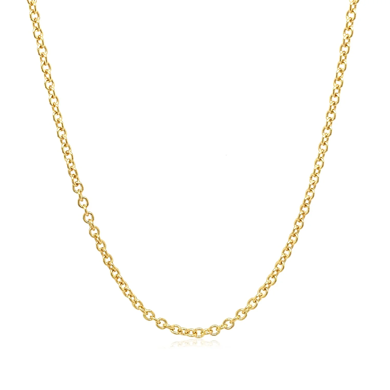 14k Yellow Gold Round Cable Link Chain 1.9mm - Image 3