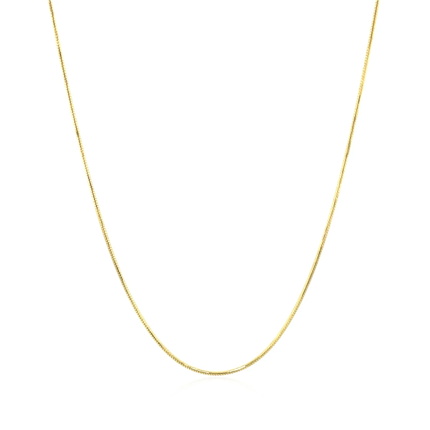 14k Yellow Gold Round Snake Chain 0.7mm - Image 2