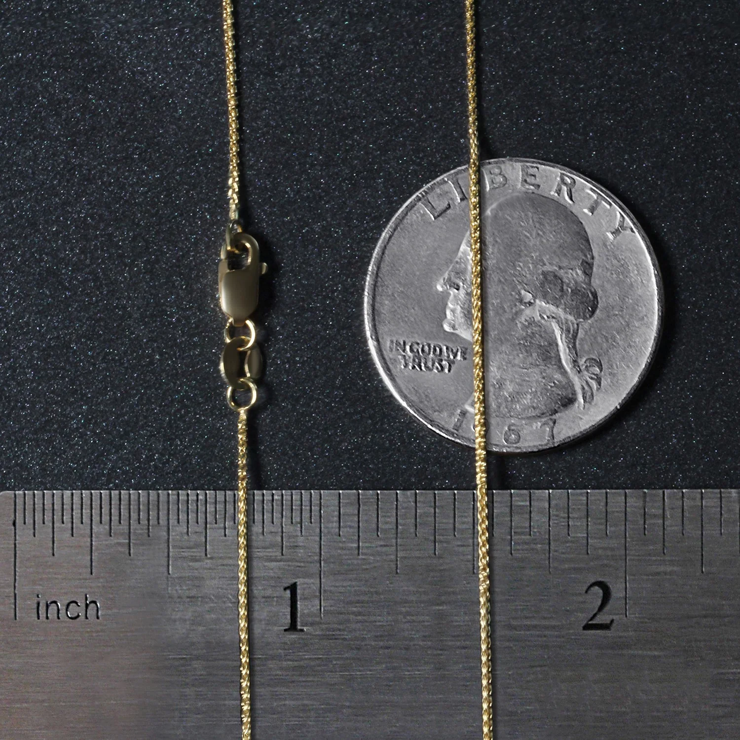 14k Yellow Gold Round Wheat Chain 0.80mm - Image 5
