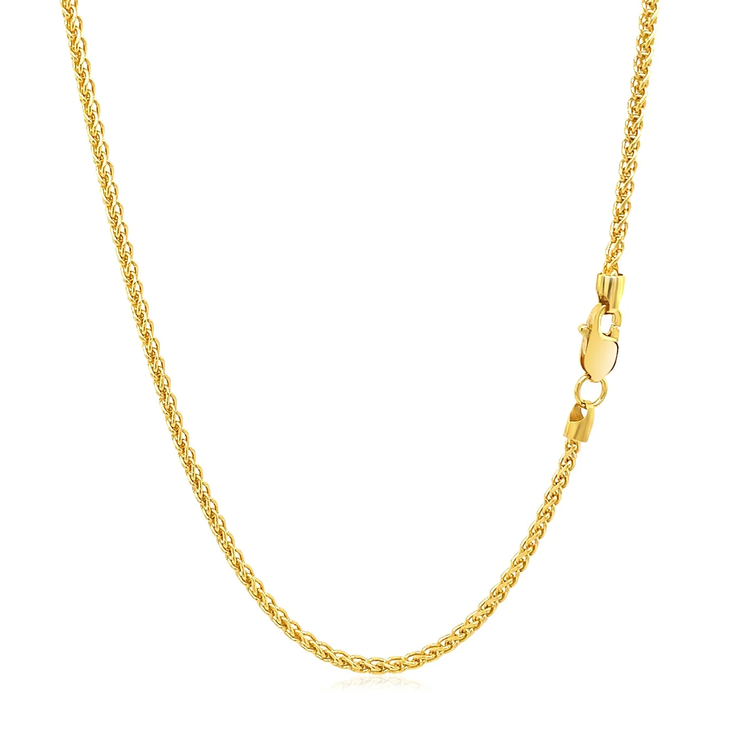 14k Yellow Gold Round Wheat Chain 1.5mm - Image 20