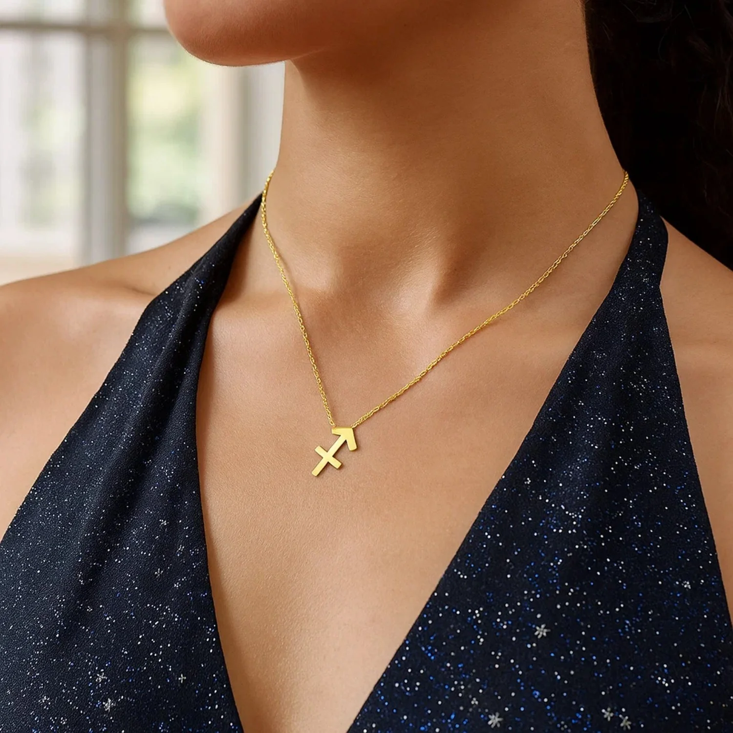 14K Yellow Gold Sagittarius Necklace - Image 8