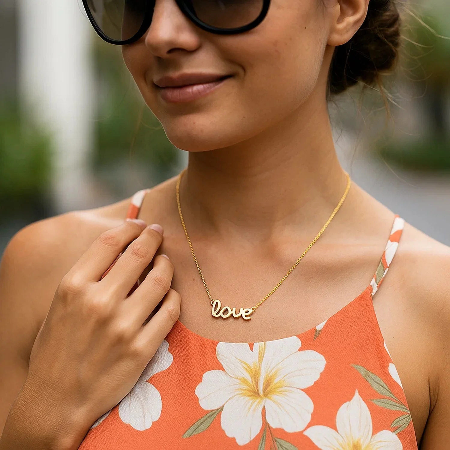 14k Yellow Gold Script LOVE Necklace - Image 22