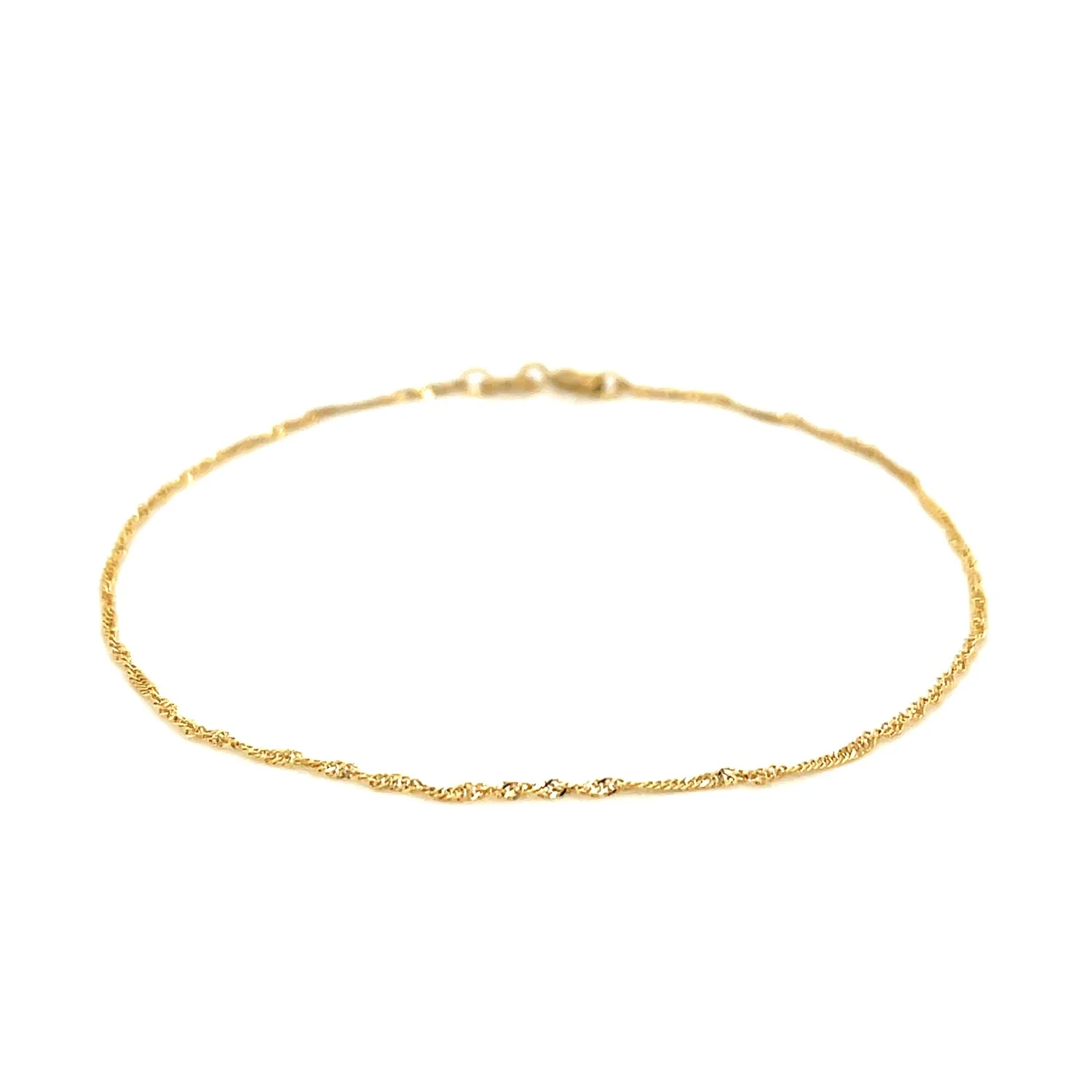 14k Yellow Gold Singapore Bracelet 1.0mm - Image 2