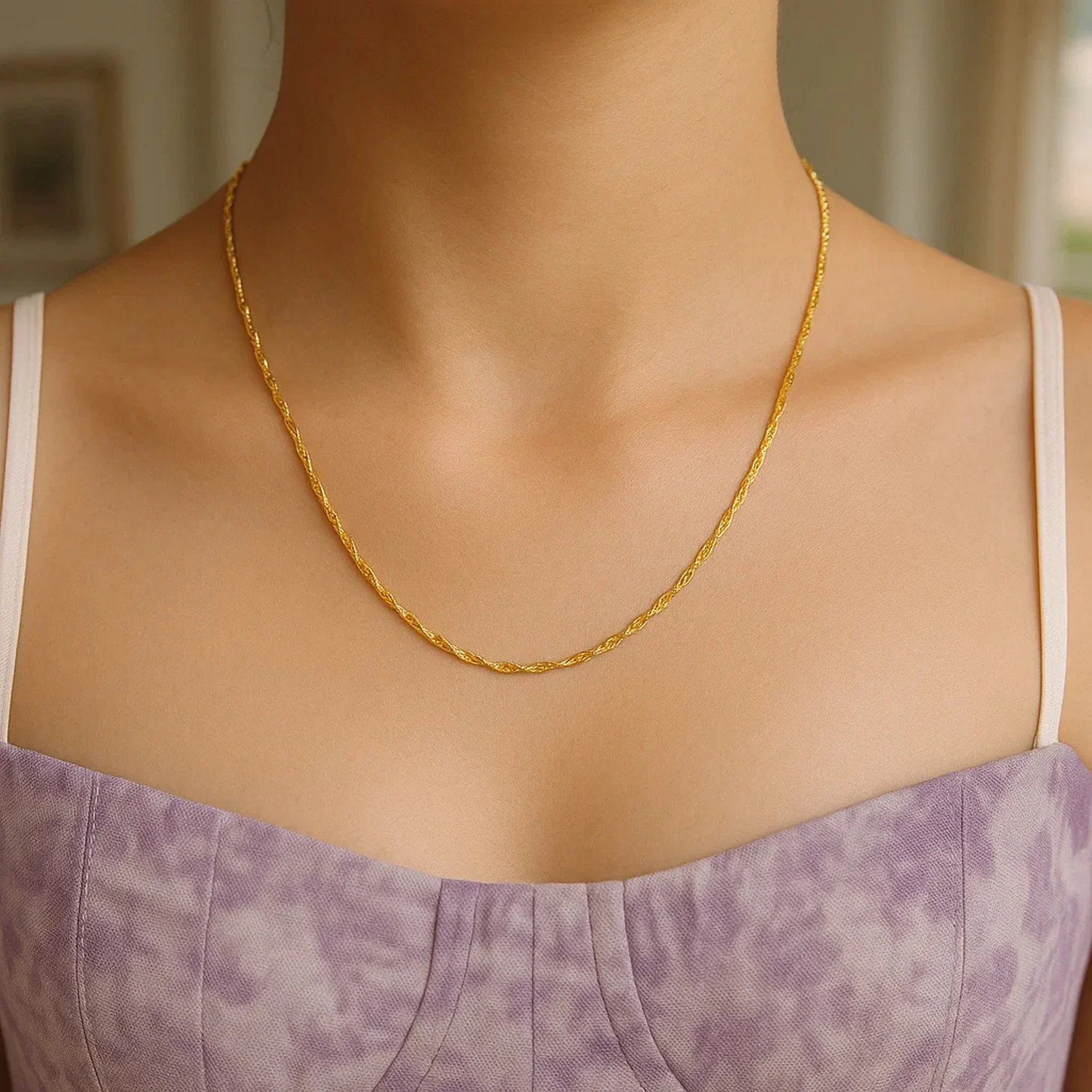 14k Yellow Gold Singapore Chain 0.6mm - Image 15
