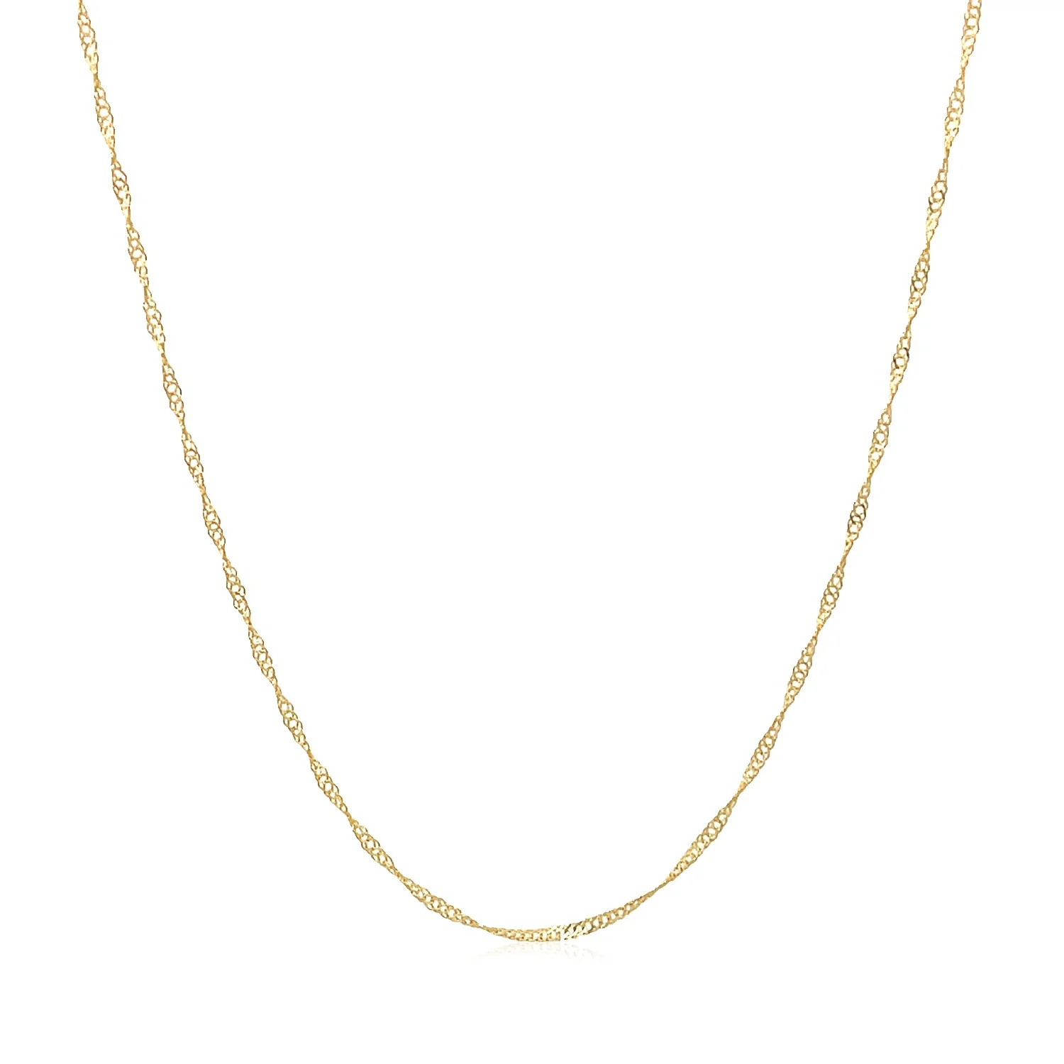 14k Yellow Gold Singapore Chain 0.6mm - Image 5