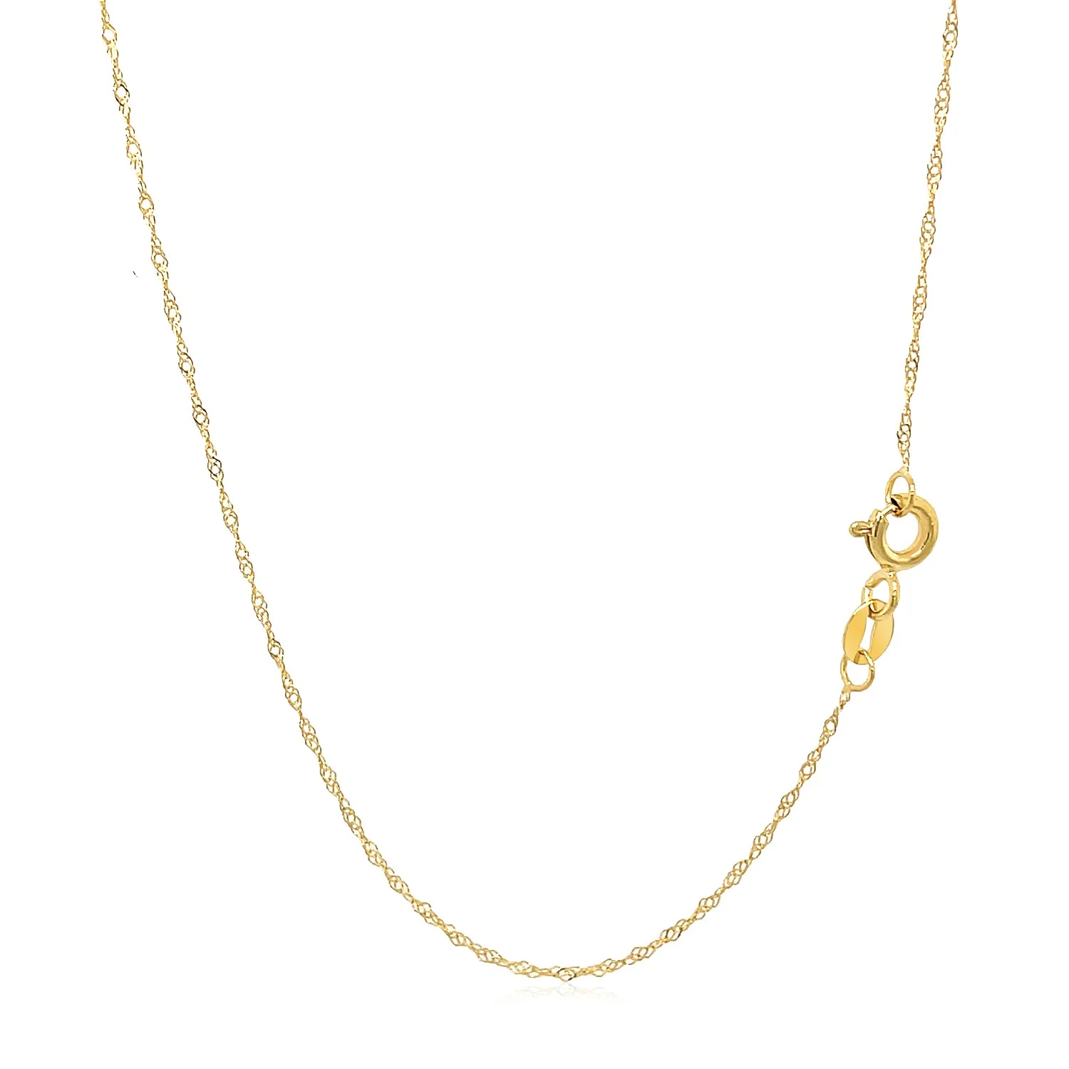 14k Yellow Gold Singapore Chain 0.6mm - Image 9