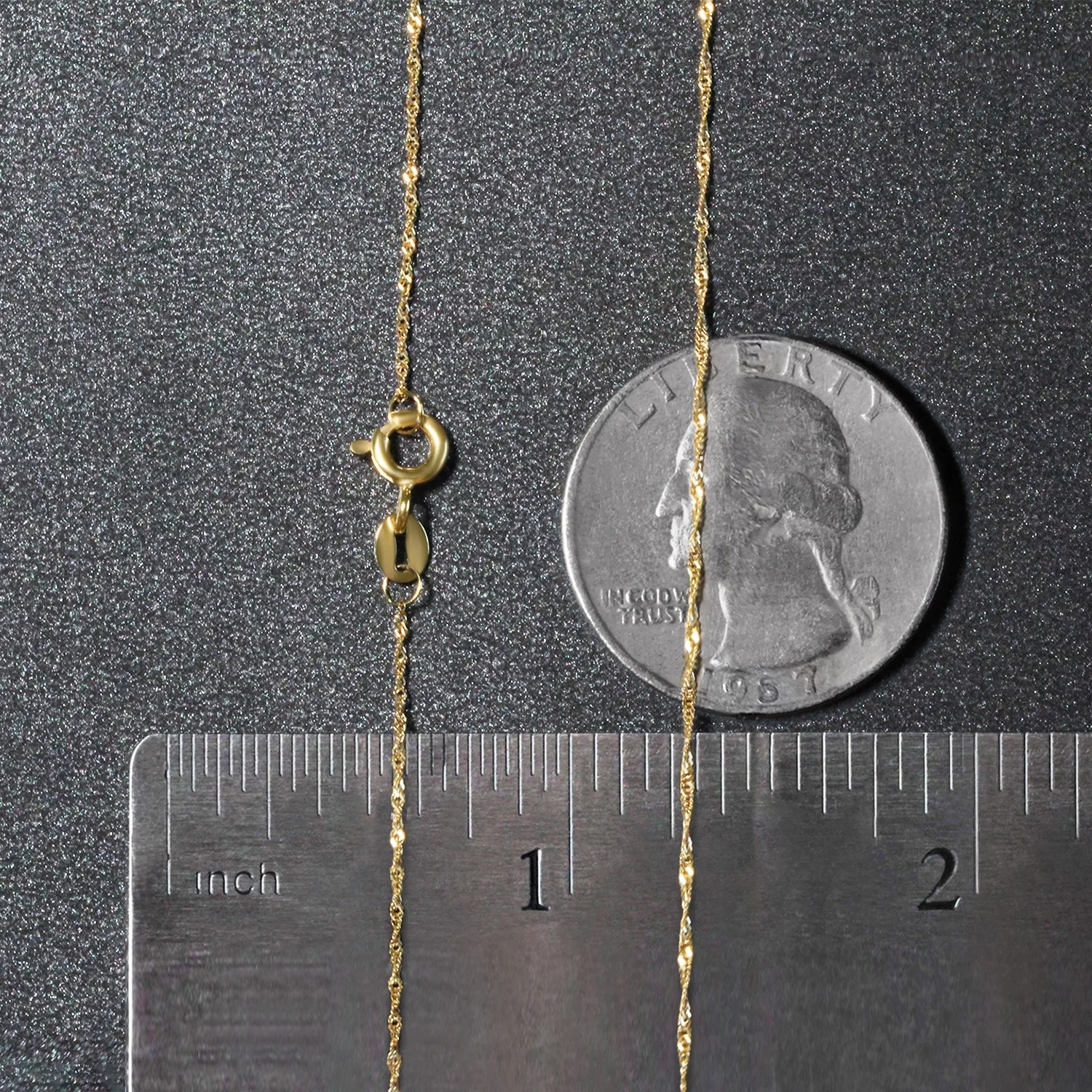 14k Yellow Gold Singapore Chain 0.8mm - Image 7