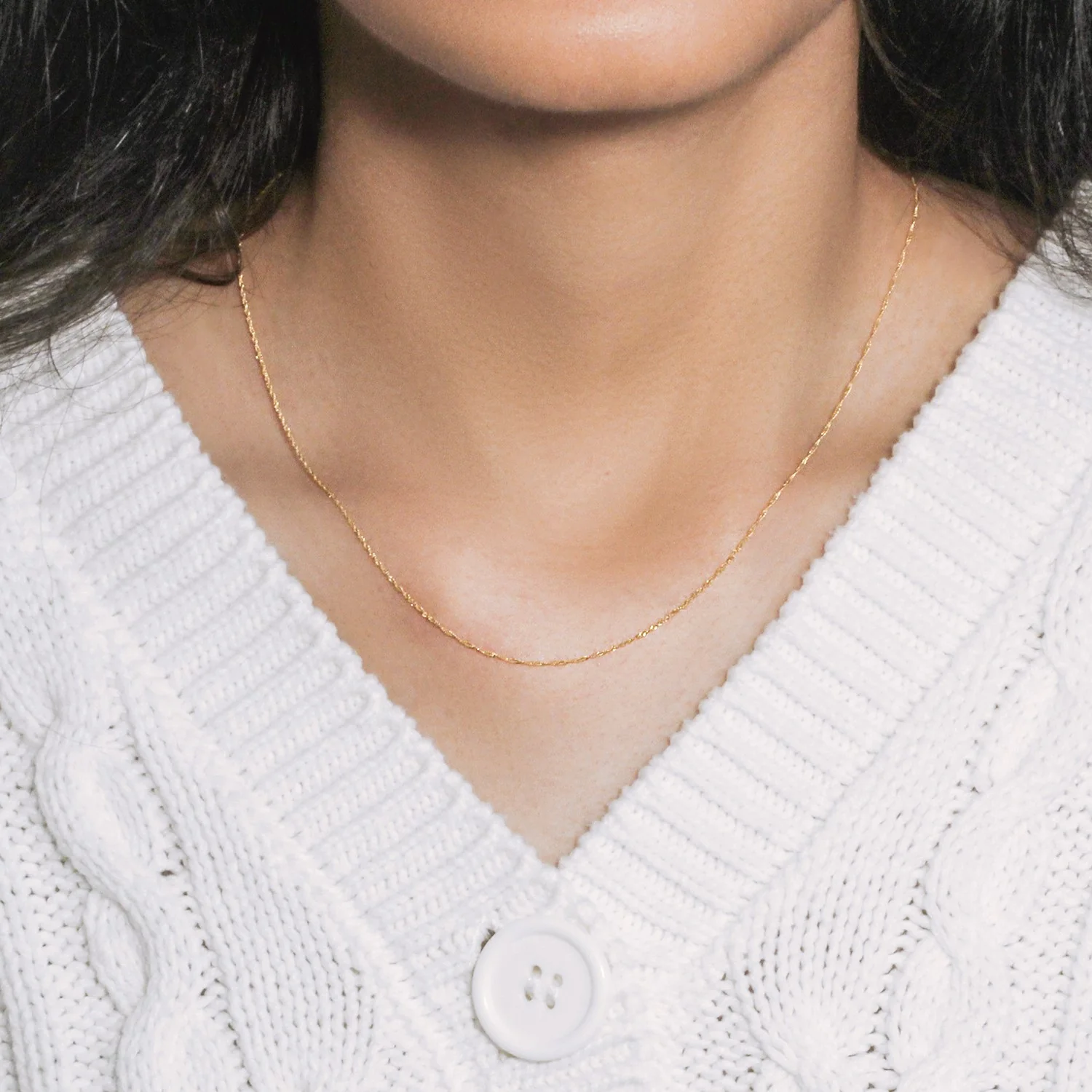 14k Yellow Gold Singapore Chain 0.8mm - Image 9