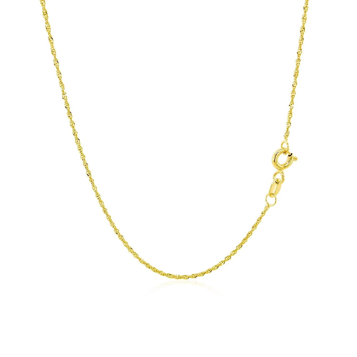14k Yellow Gold Singapore Chain 1.0mm - Image 5