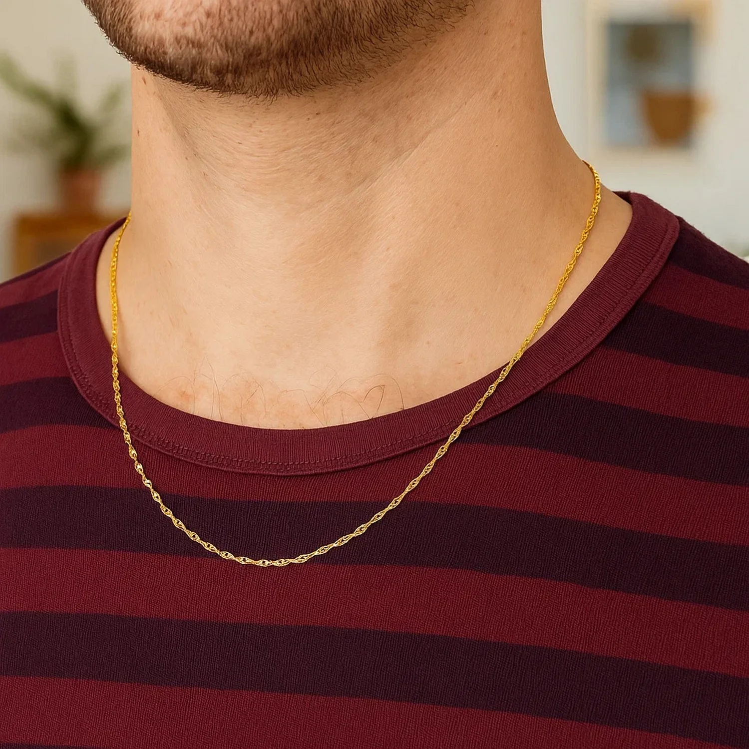 14k Yellow Gold Singapore Chain 1.5mm - Image 18
