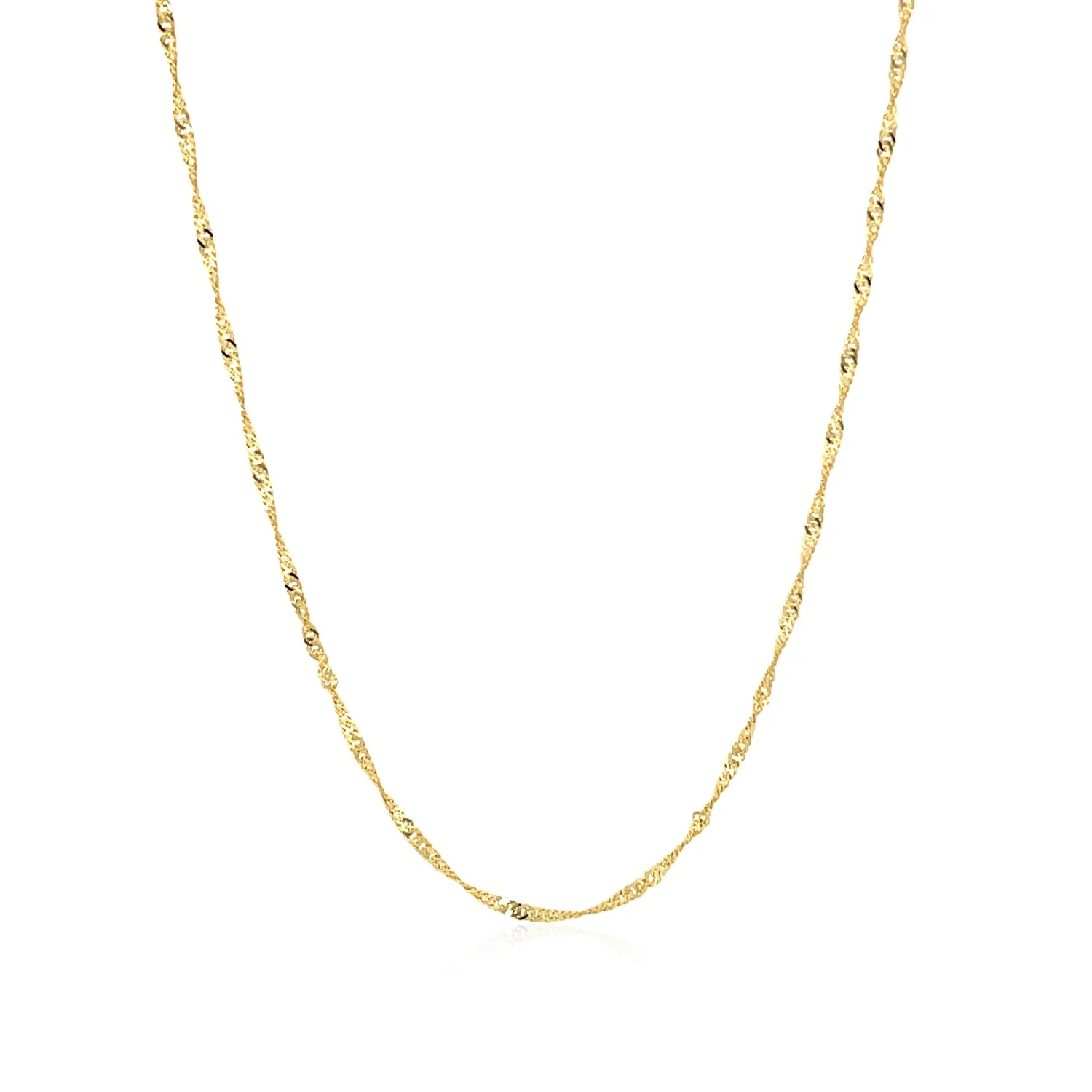 14k Yellow Gold Singapore Chain 1.5mm - Image 7