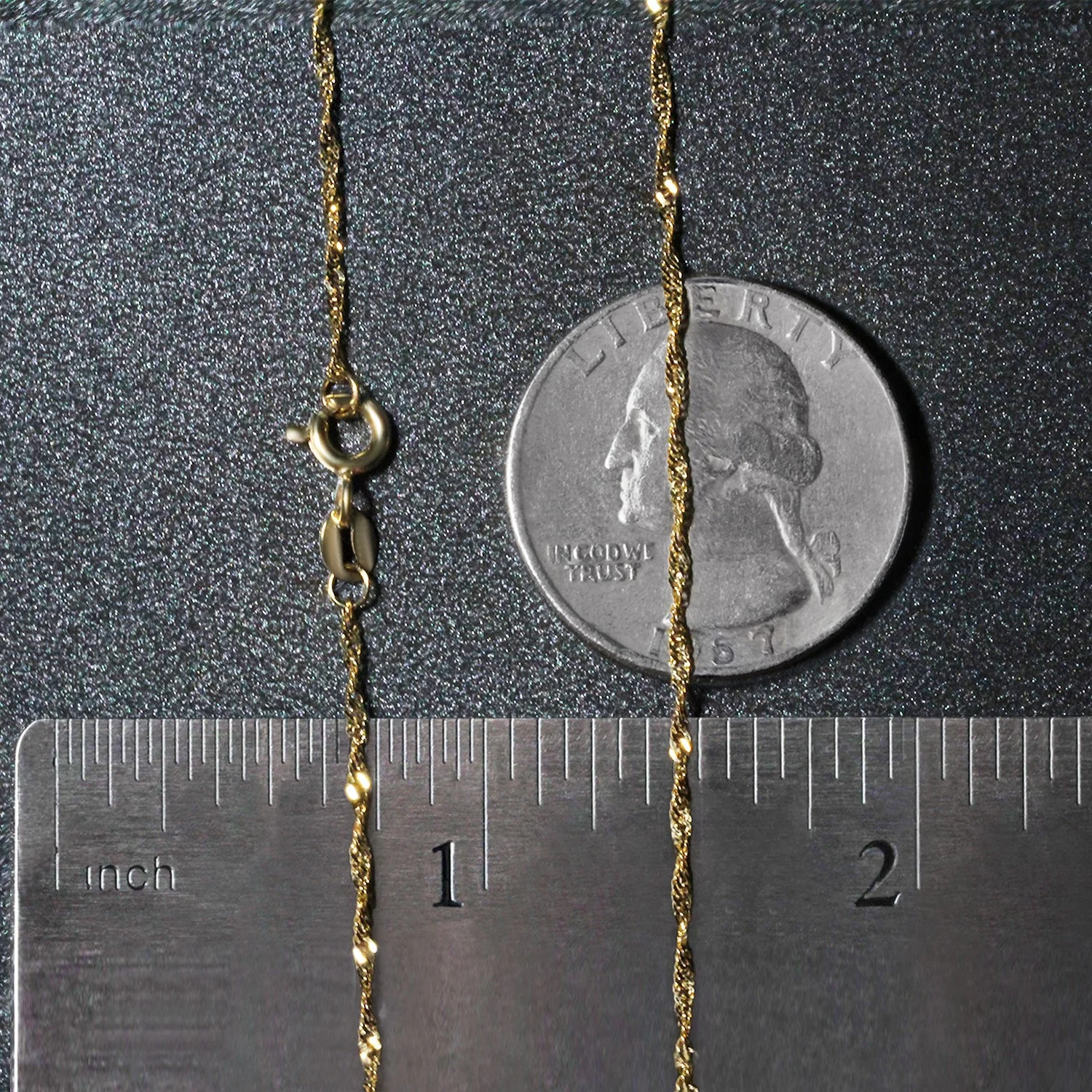 14k Yellow Gold Singapore Chain 1.5mm - Image 7