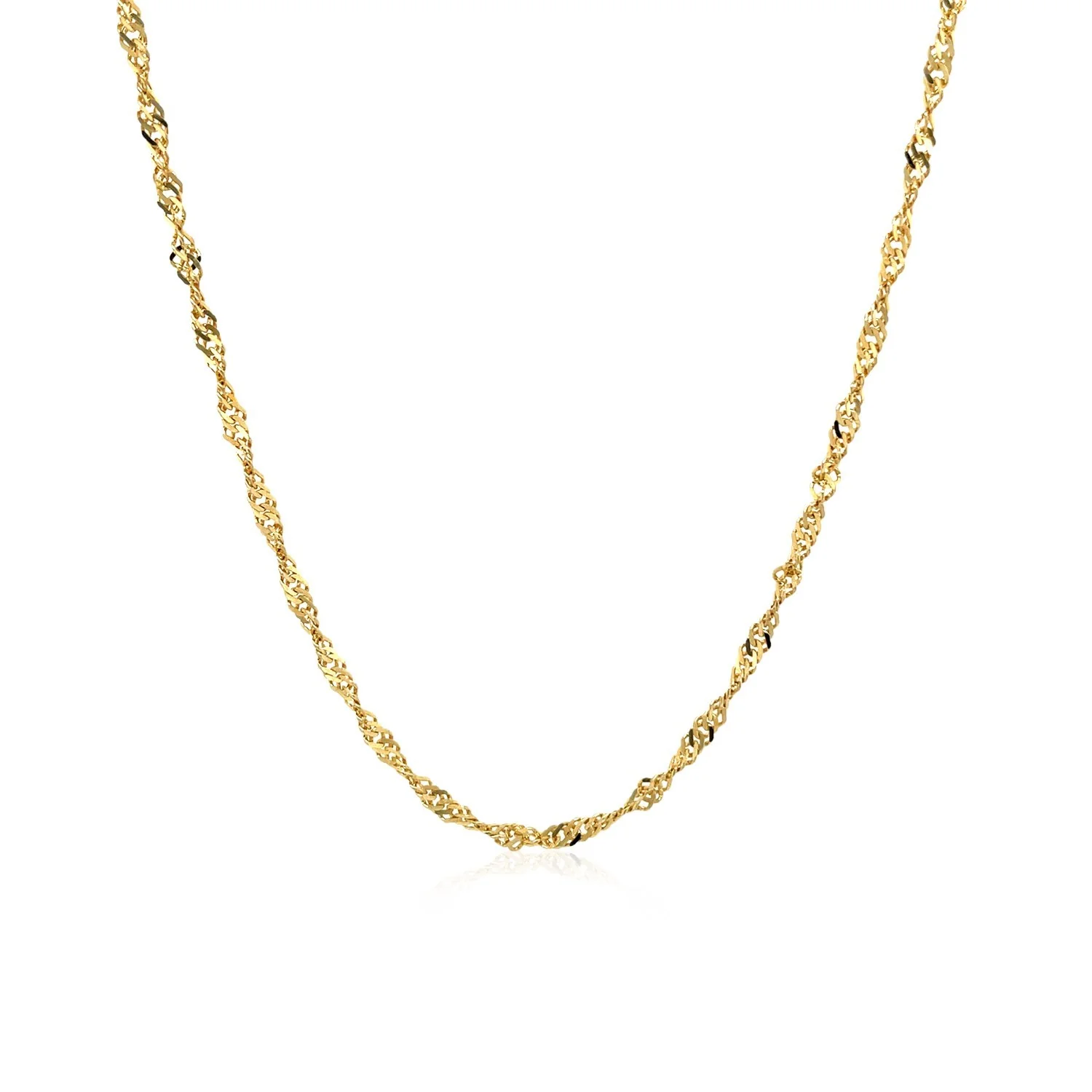 14k Yellow Gold Singapore Chain 1.7mm - Image 22