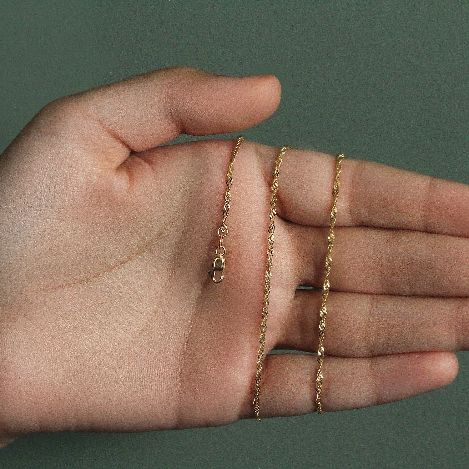 14k Yellow Gold Singapore Chain 1.7mm - Image 32