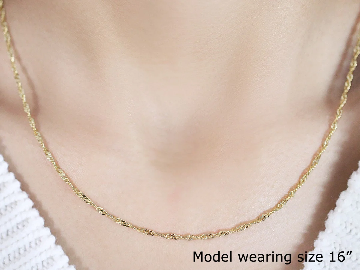14k Yellow Gold Singapore Chain 1.7mm - Image 33