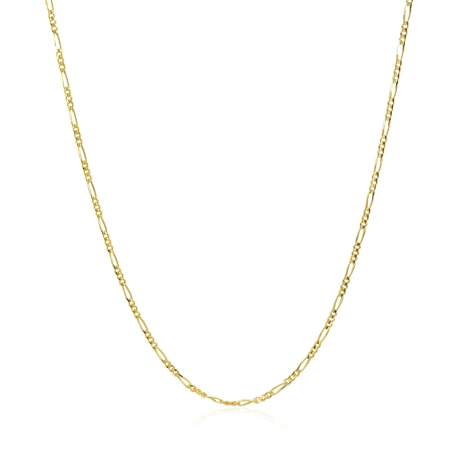 14k Yellow Gold Solid Figaro Chain 1.3mm - Image 2