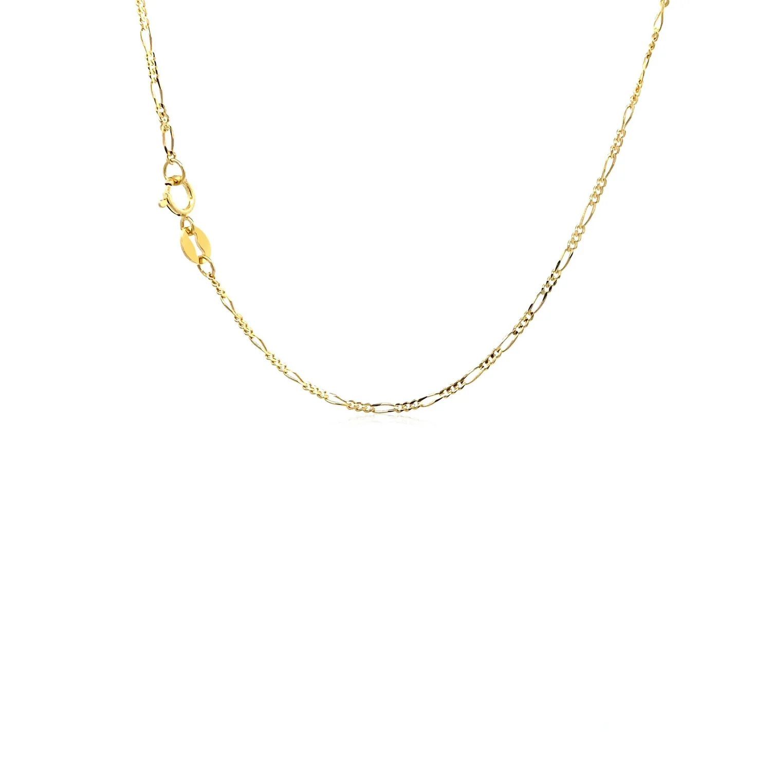 14k Yellow Gold Solid Figaro Chain 1.3mm - Image 3