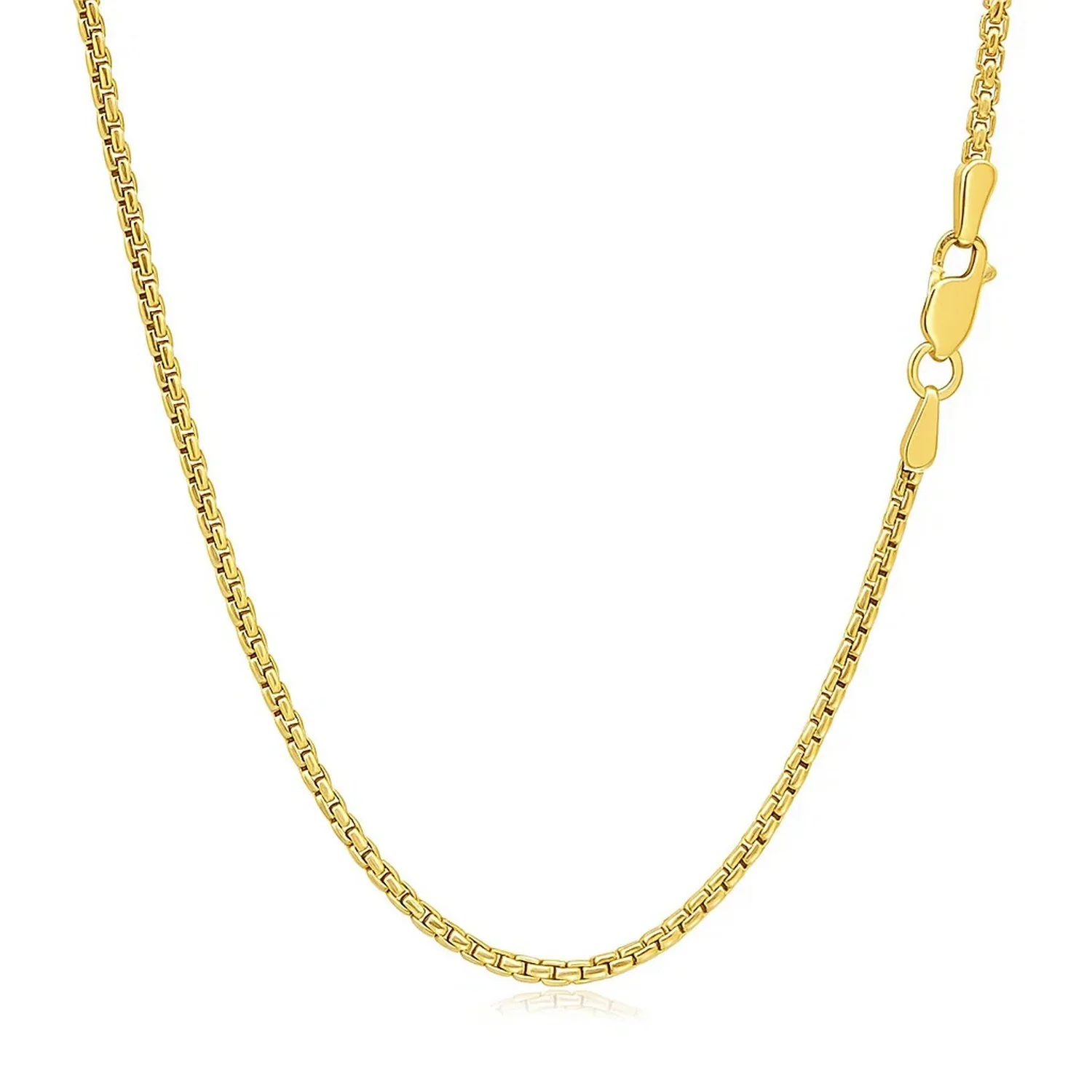 14k Yellow Gold Solid Round Box Chain 1.6 mm - Image 18