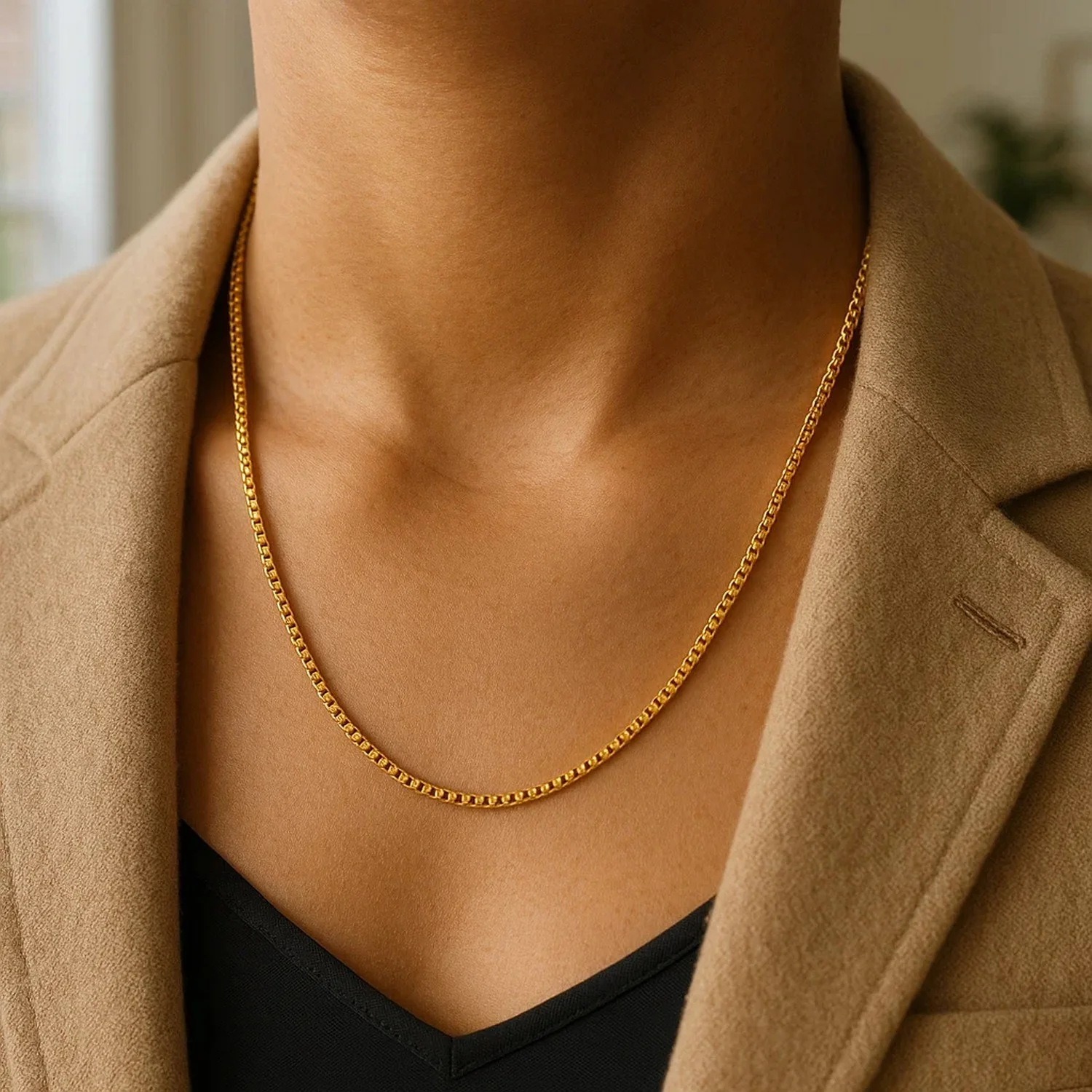 14k Yellow Gold Solid Round Box Chain 1.6 mm - Image 20