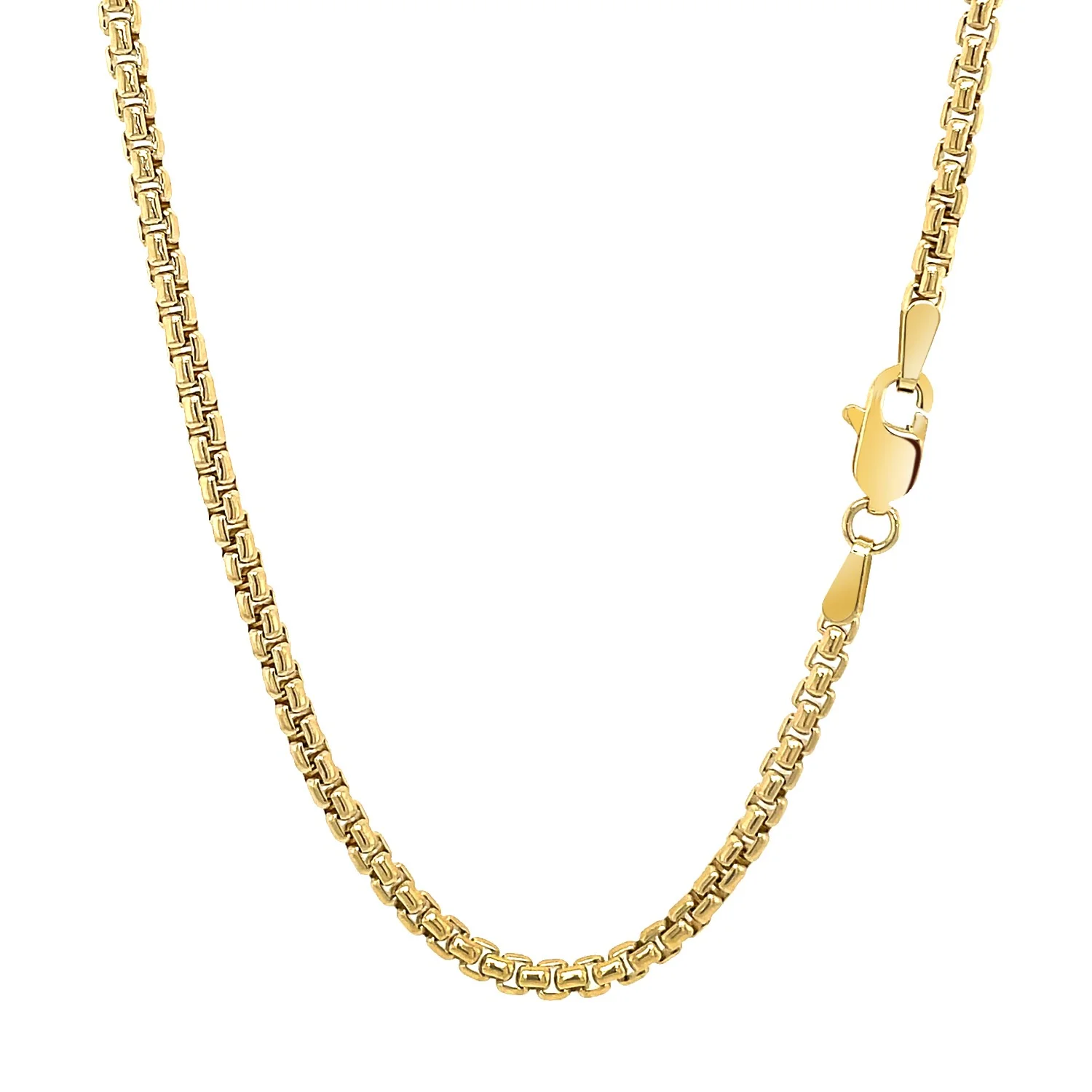 14k Yellow Gold Solid Round Box Chain 2.5 mm - Image 7