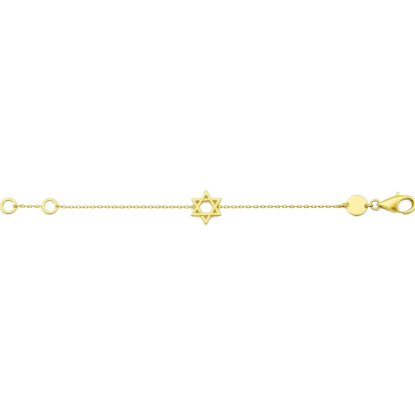 14k Yellow Gold Star of David Bracelet - Image 3