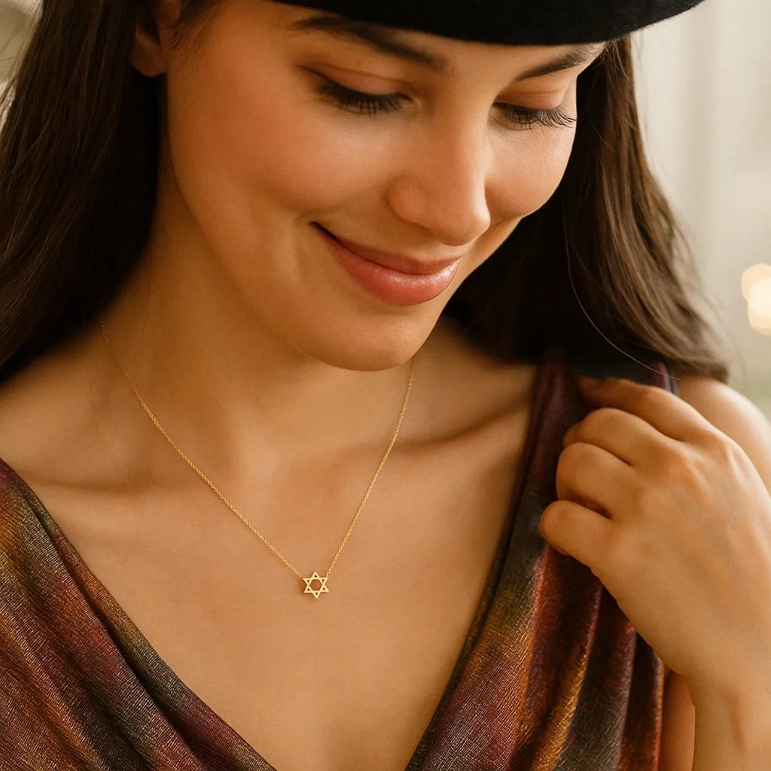 14k Yellow Gold Star of David Necklace - Image 11