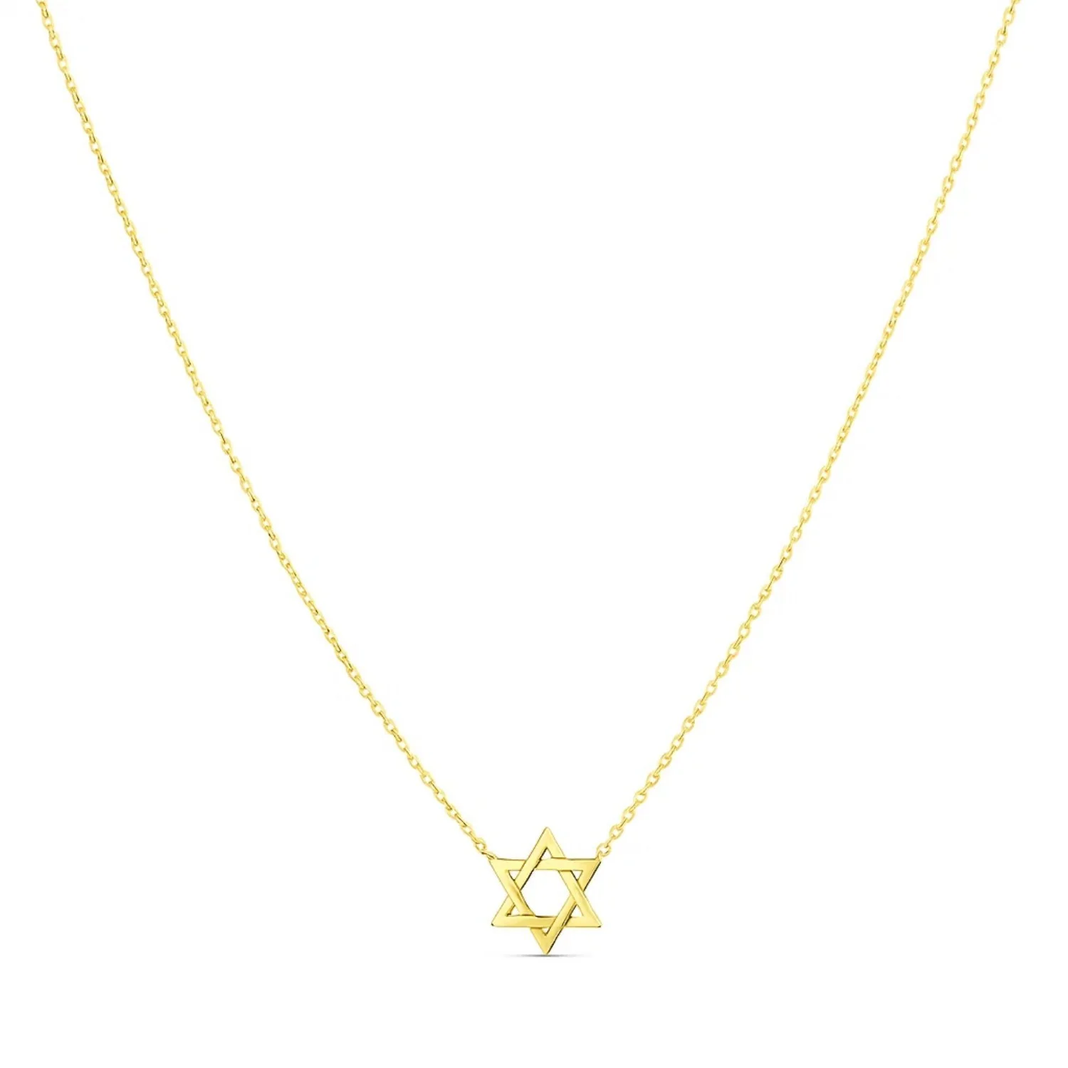 14k Yellow Gold Star of David Necklace - Image 3