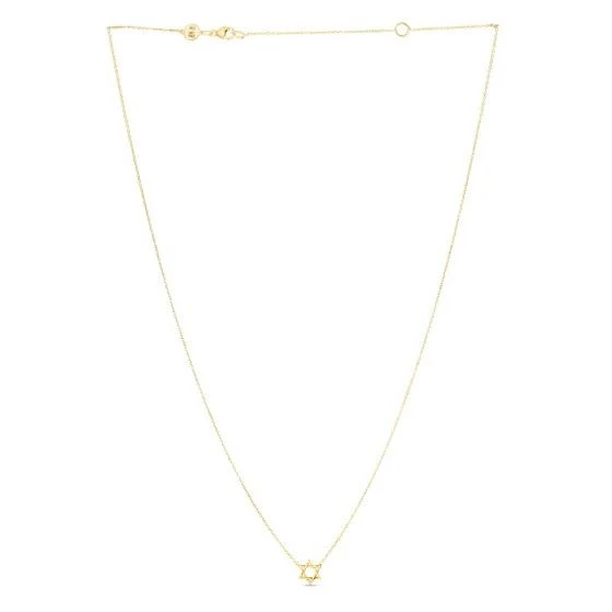 14k Yellow Gold Star of David Necklace - Image 6