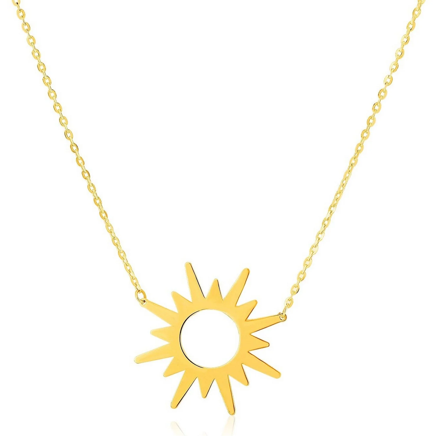 14K Yellow Gold Sunburst Necklace - Image 16