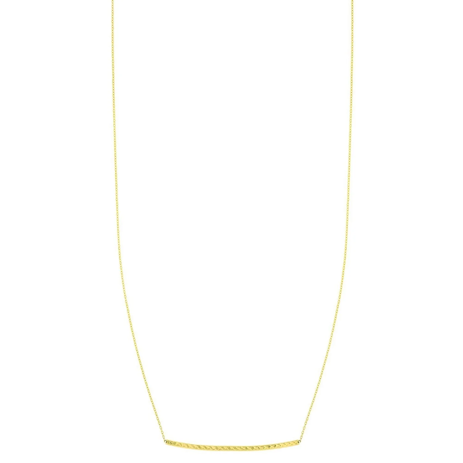 14k Yellow Gold Thin Textured Bar Necklace - Image 17