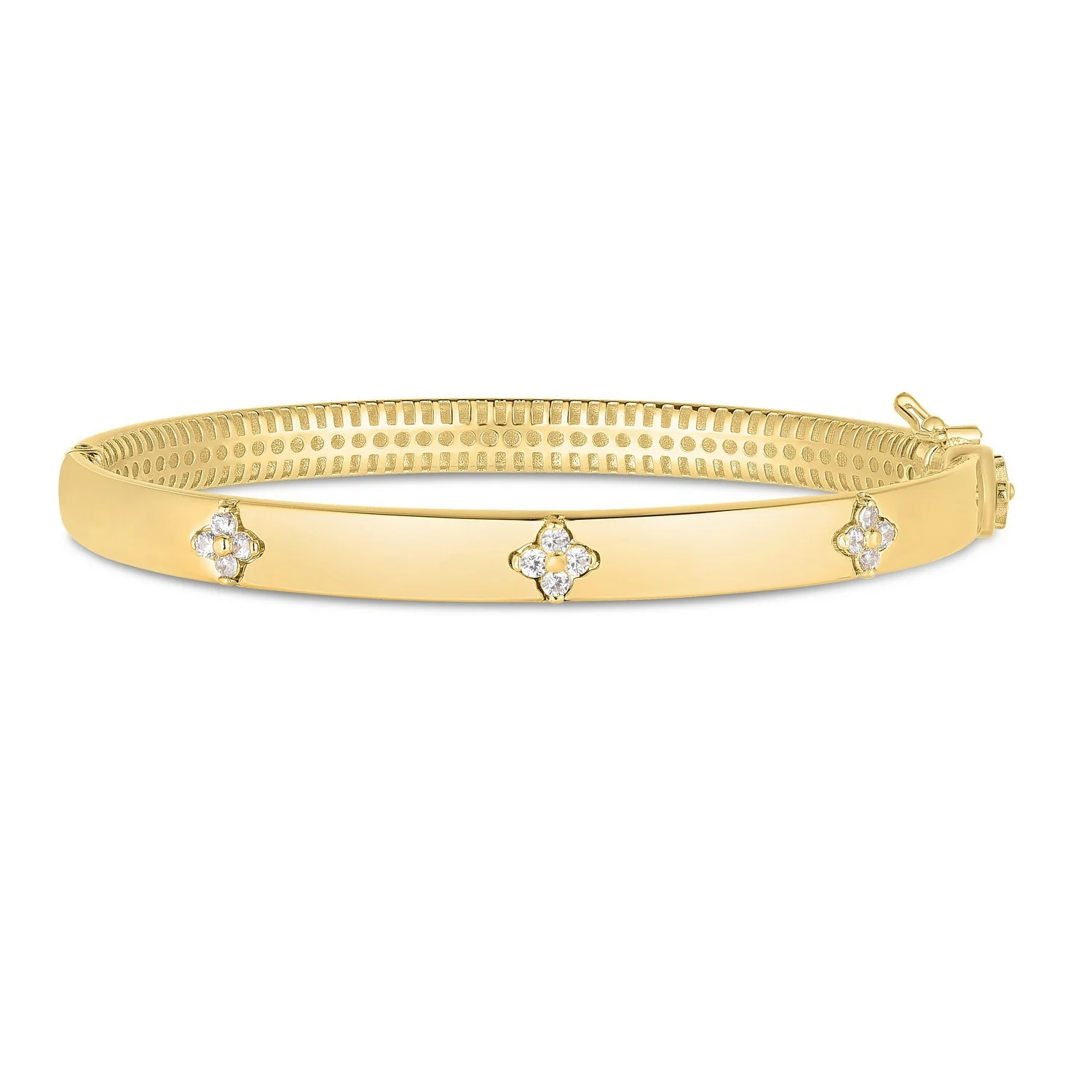 14k Yellow Gold Trilogy Diamond Bangle - Image 11