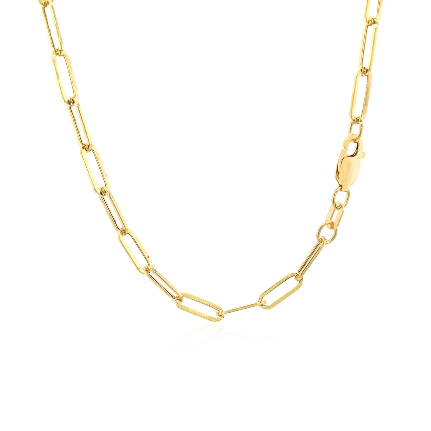 14K Yellow Gold Wide Paperclip Chain (3.3mm) - Image 3