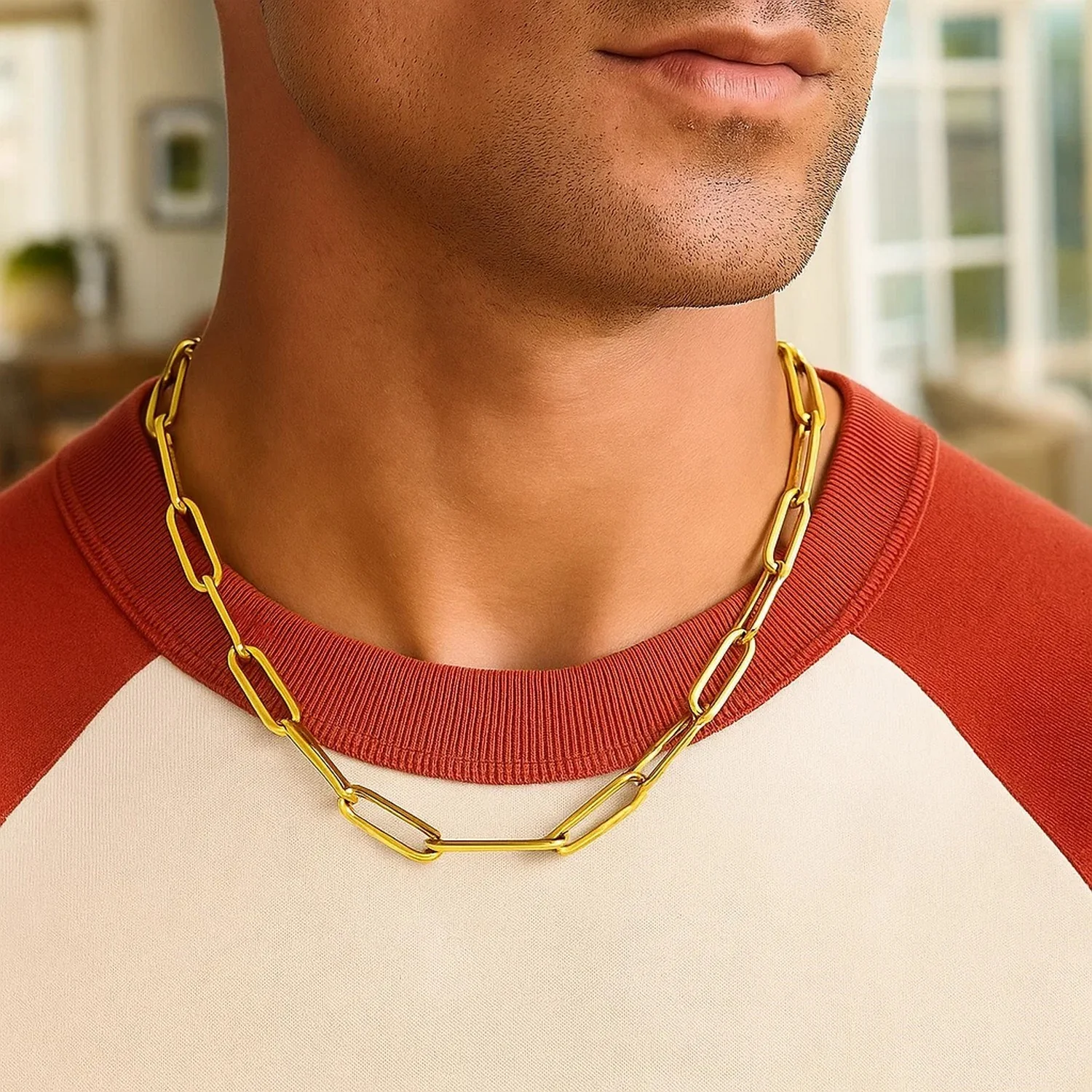 14K Yellow Gold Wide Paperclip Chain (6.1mm) - Image 11