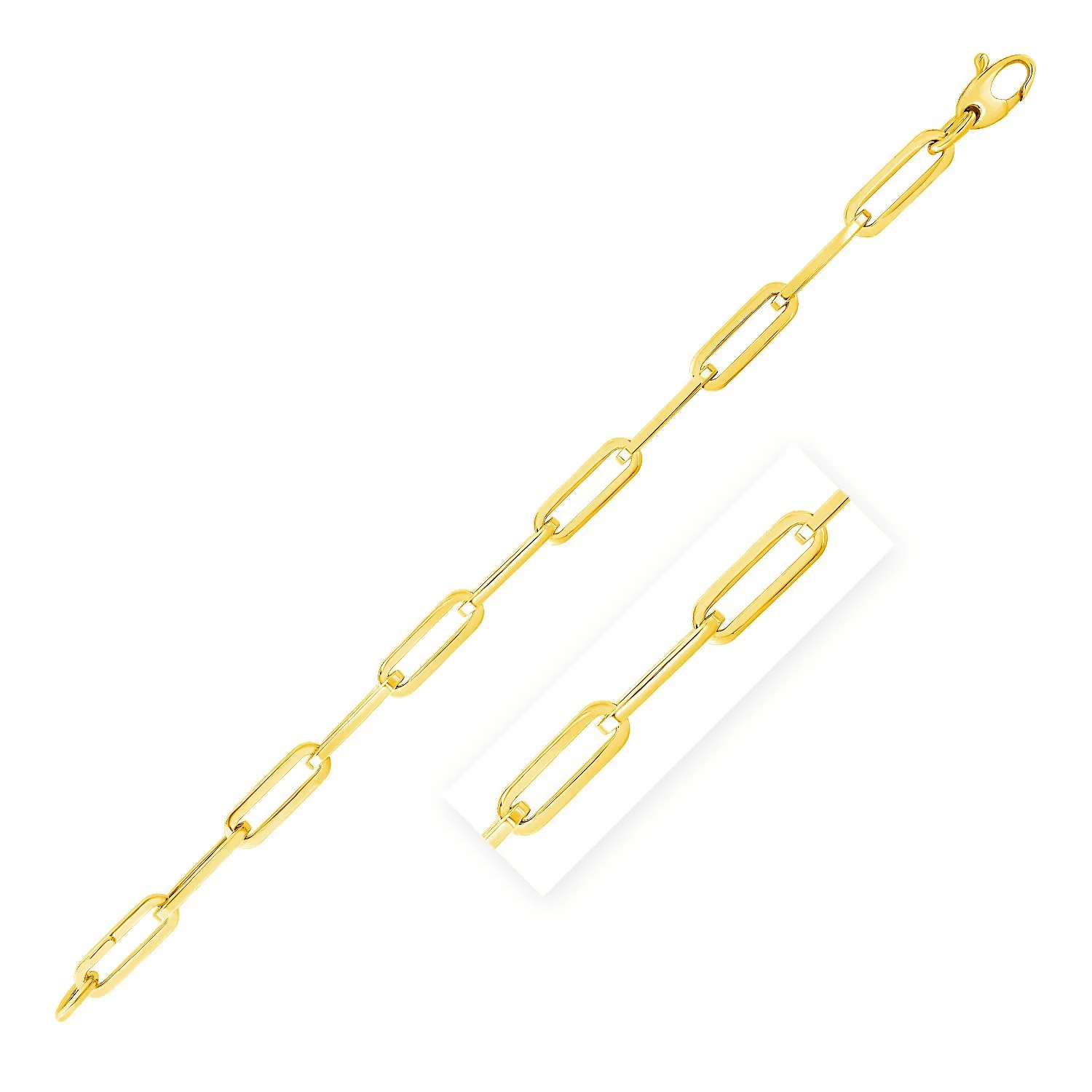 14K Yellow Gold Wide Paperclip Chain (6.1mm) - Image 2