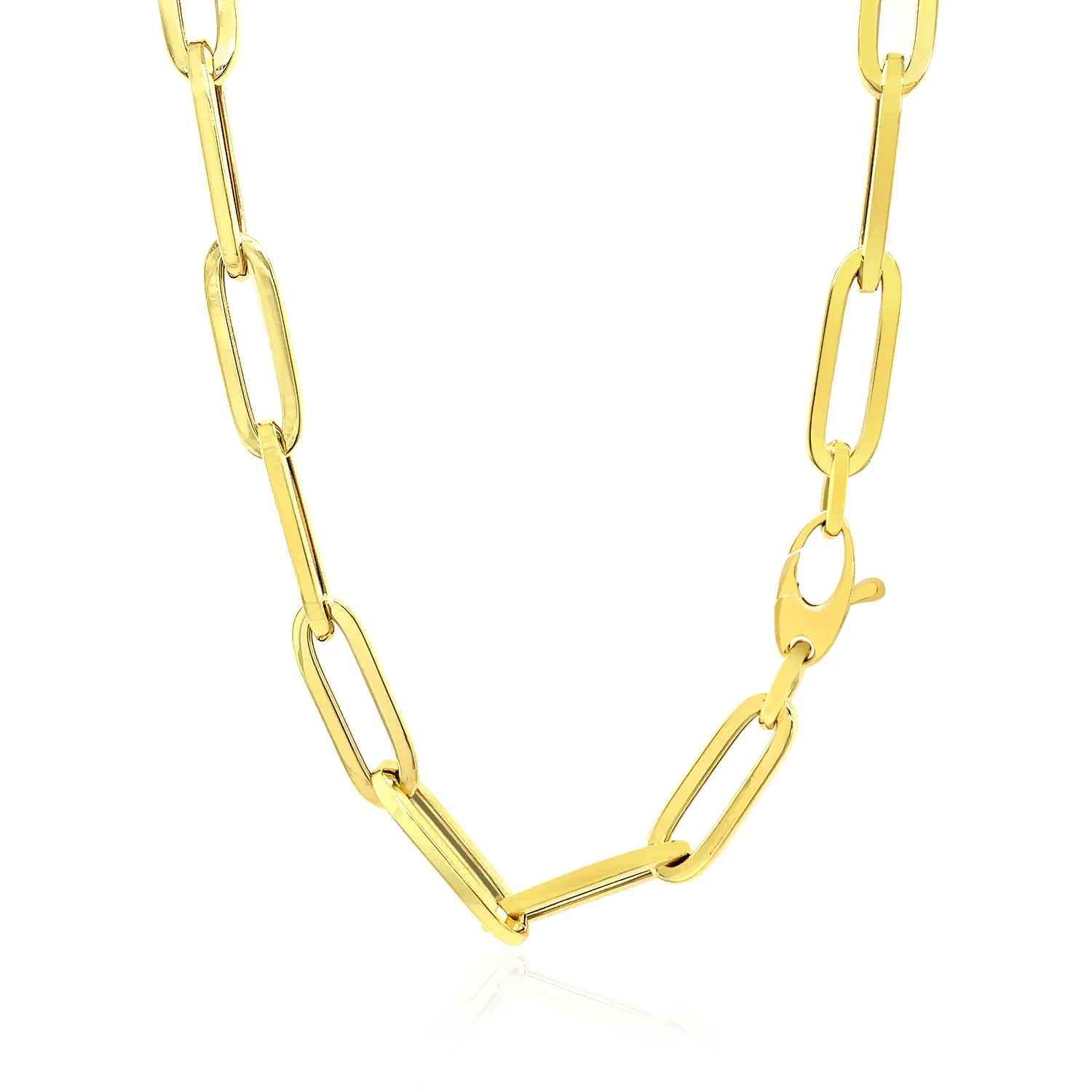 14K Yellow Gold Wide Paperclip Chain (6.1mm) - Image 5