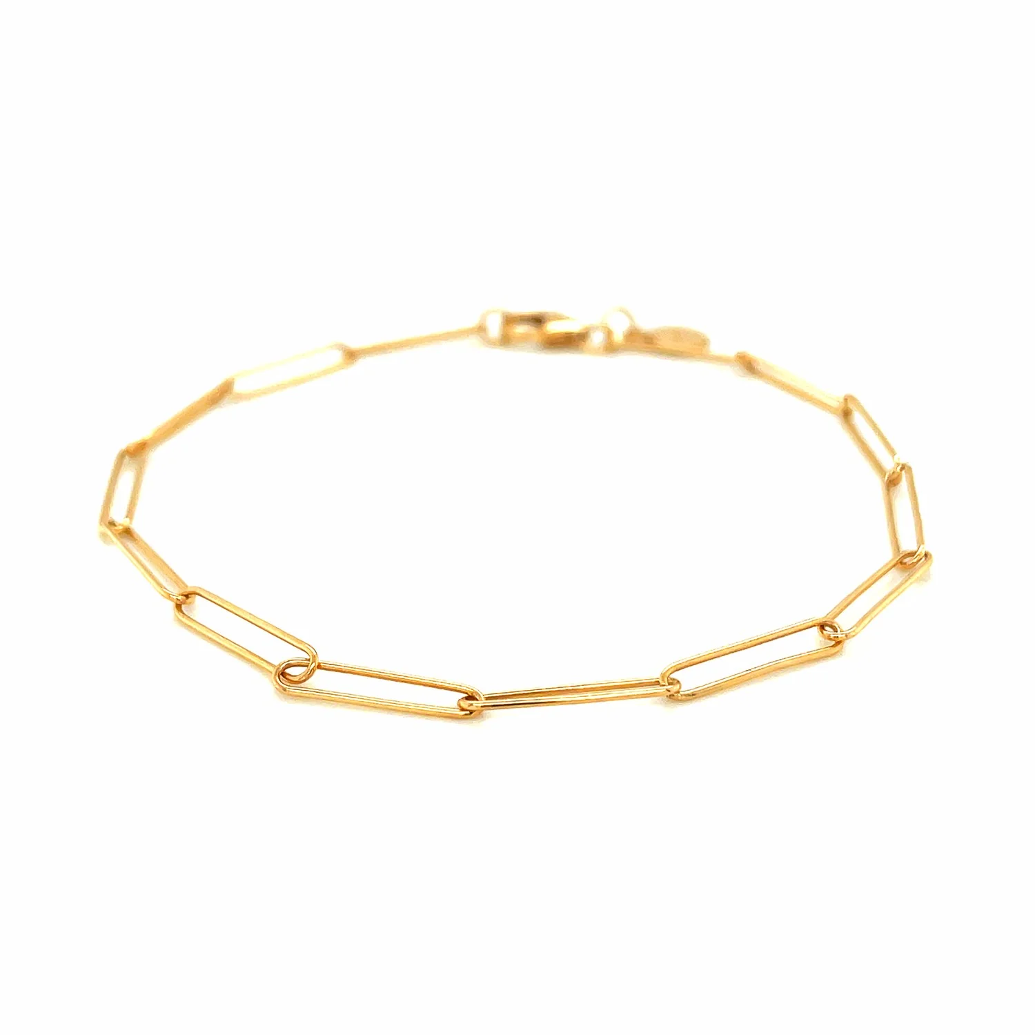 14k Yellow Gold Wire Paperclip Bracelet (2.7mm) - Image 2