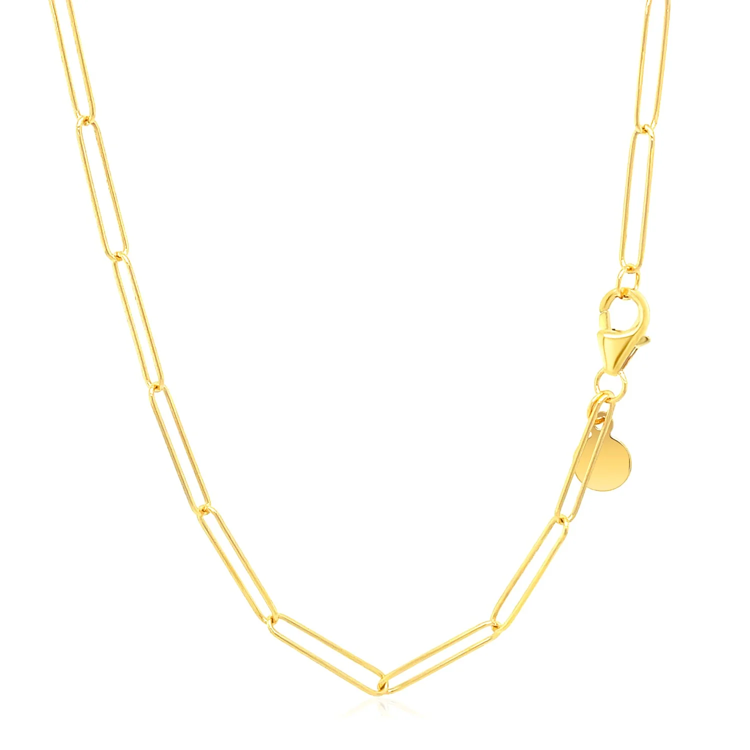 14k Yellow Gold Wire Paperclip Chain (2.7mm) - Image 17