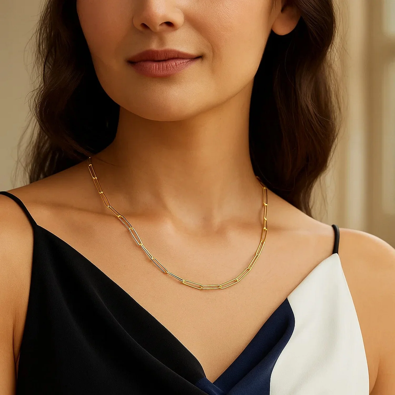 14k Yellow Gold Wire Paperclip Chain (2.7mm) - Image 28