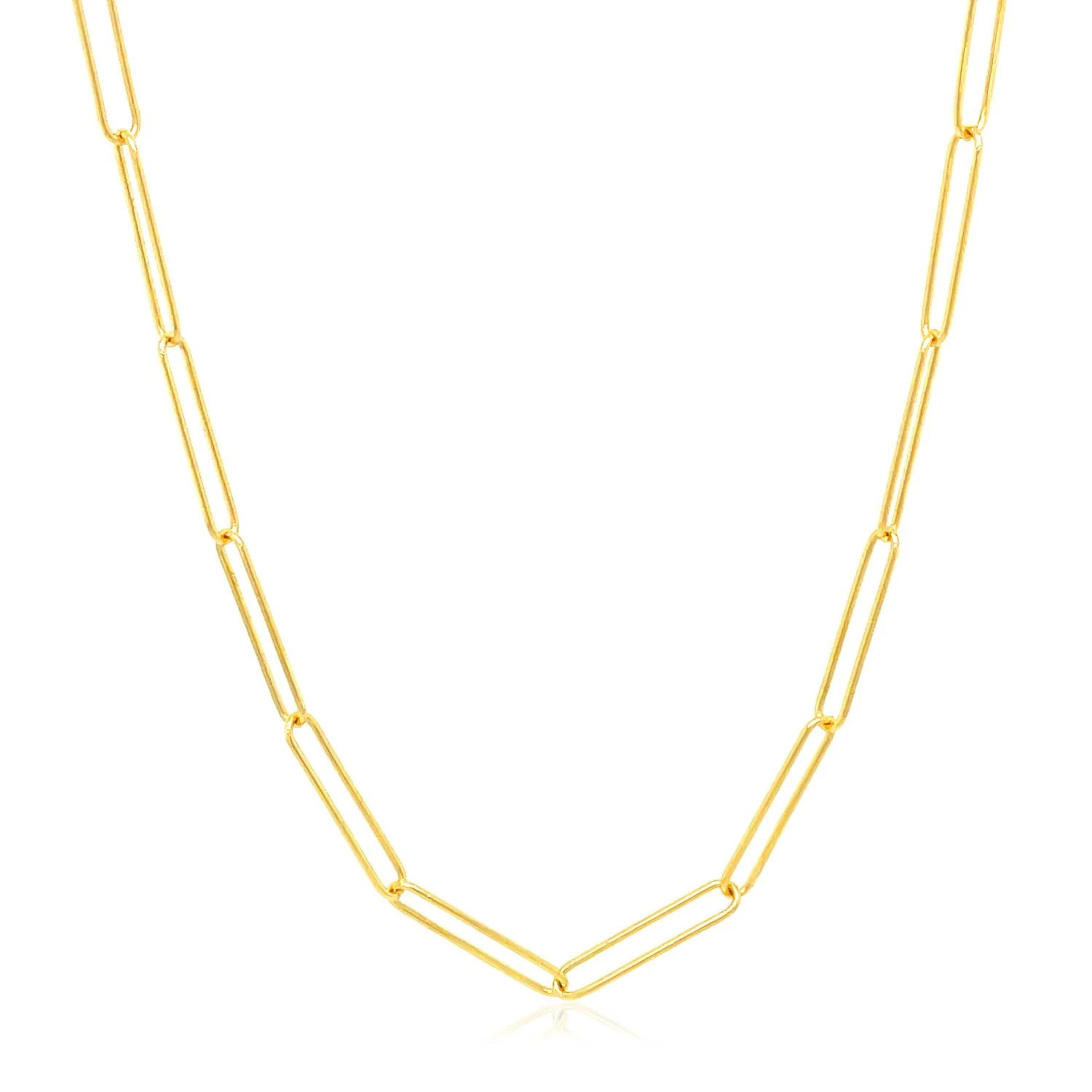 14k Yellow Gold Wire Paperclip Chain (2.7mm) - Image 6