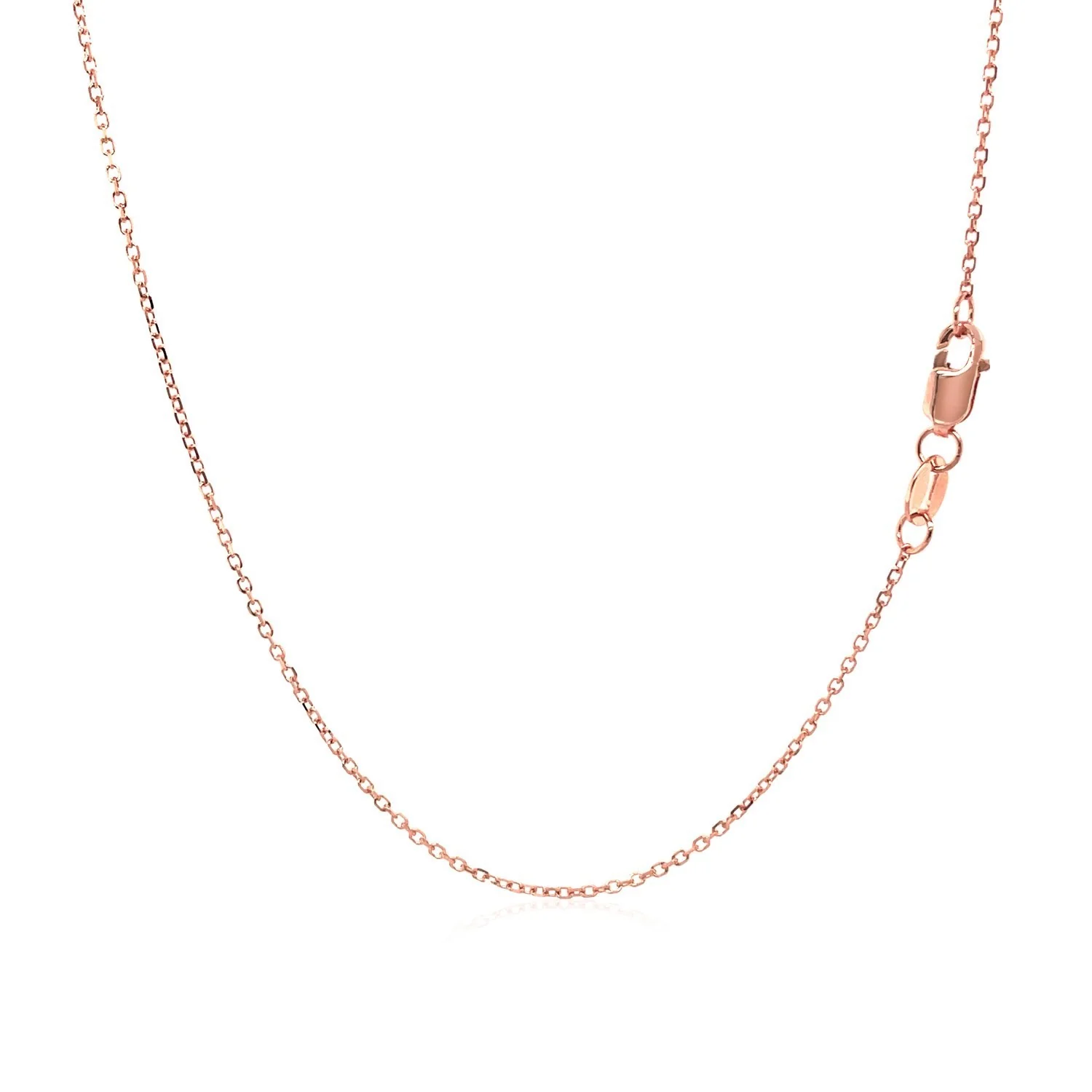 18k Rose Gold Diamond Cut Cable Link Chain 0.8mm - Image 3